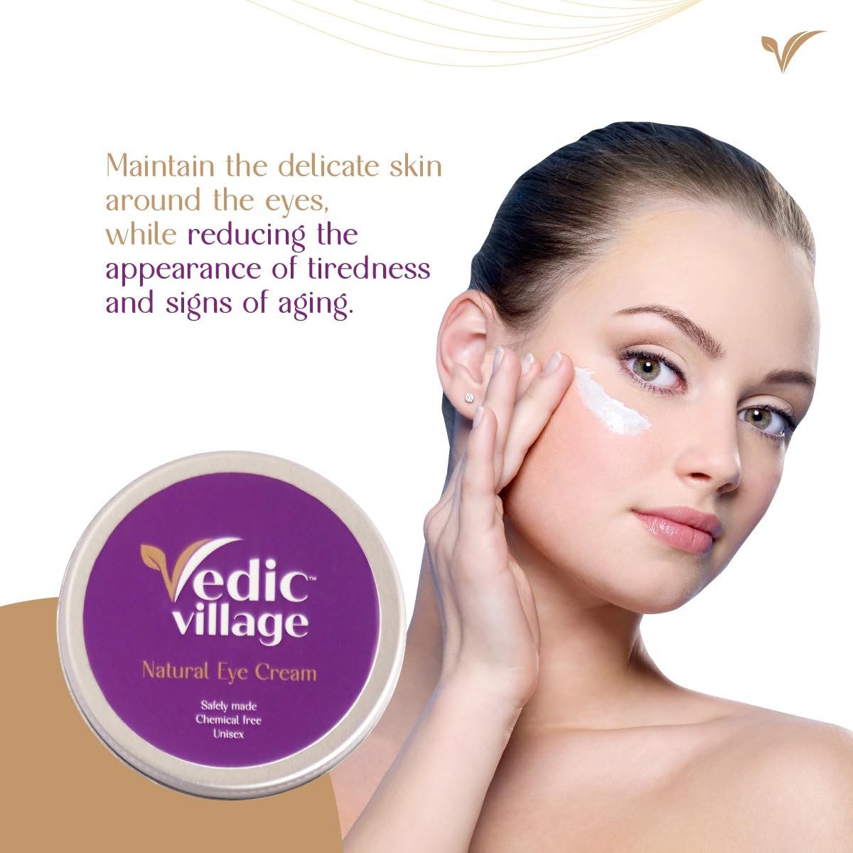 Vedic Village Lemon Lip Balm 10g + Natural Eye Cream 30g + Foot Care Cream 60g - Organic Skincare Set for Dry Lips, Puffy Eyes & Cracked Heels - Perfect for Daily Hydration & Nighttime Routine