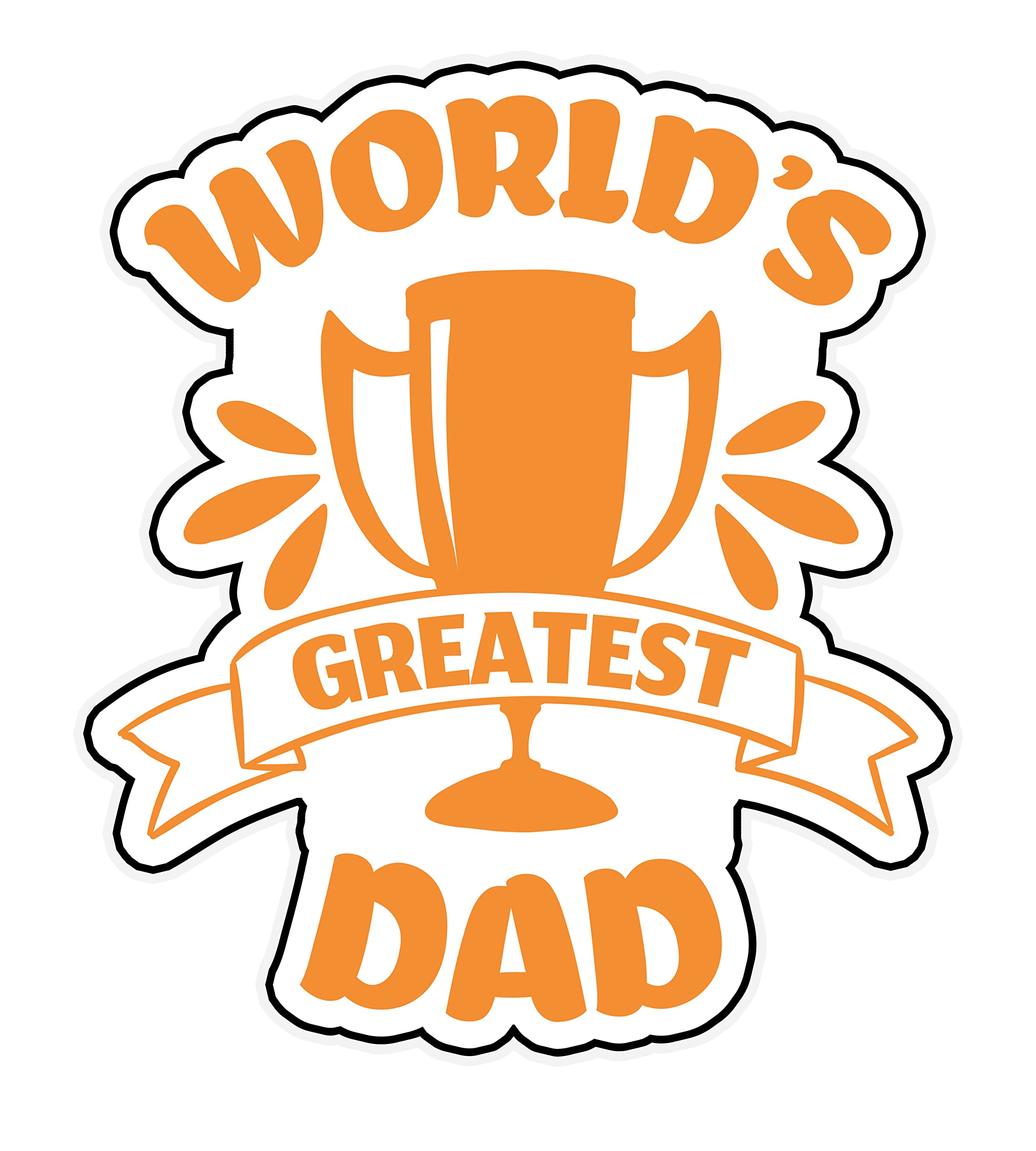 World's Greatest Dad 6-Inch Vinyl Decal Sticker - Durable, Waterproof, Weatherproof for Laptops, Cars, Water Bottles, Notebooks | Easy to Apply & Long Lasting | Perfect for Father's Day Gifts, DIY Crafts & Personalization