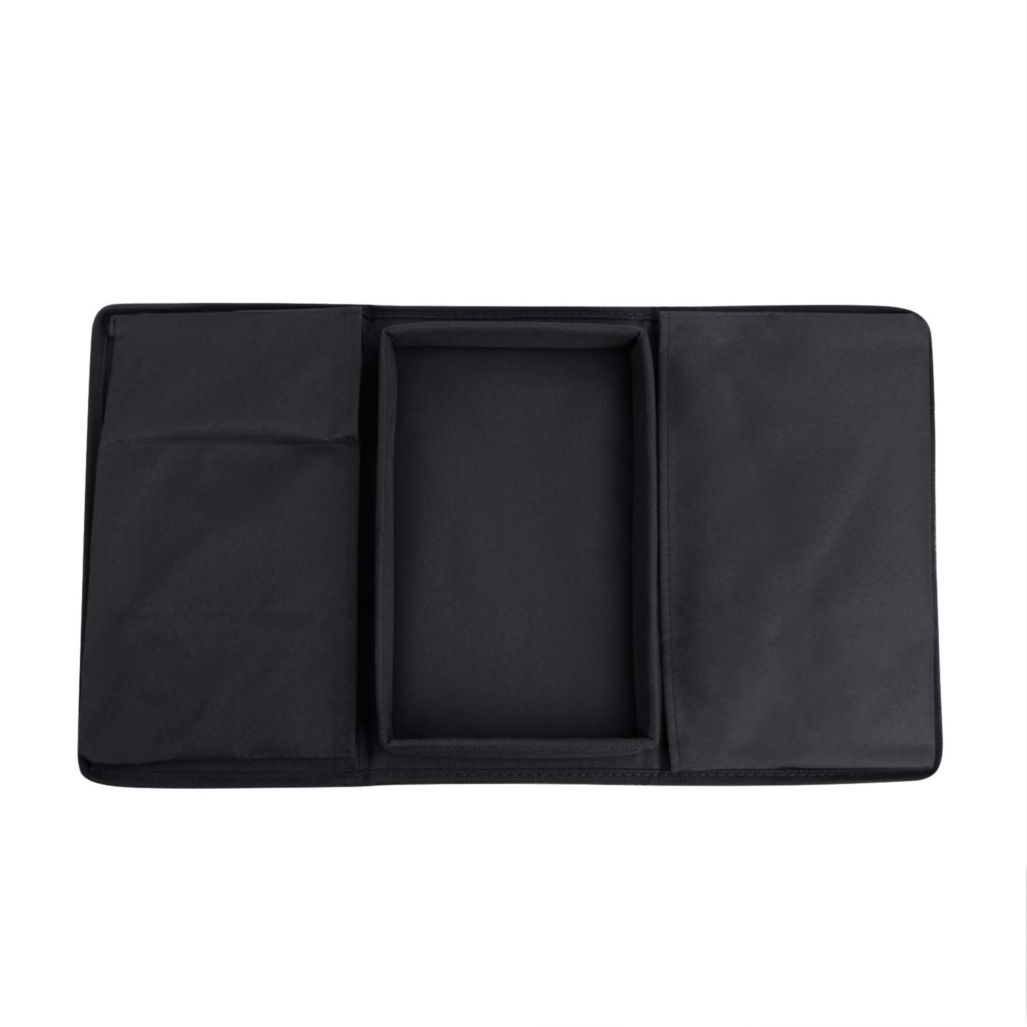5-Pocket TV Remote Control Holder & Armrest Organizer - Couch Sofa Tray with Oxford Fabric for Drinks, Magazines, Books, Snacks & Phone - Perfect for Living Room, Bedroom & Office Use