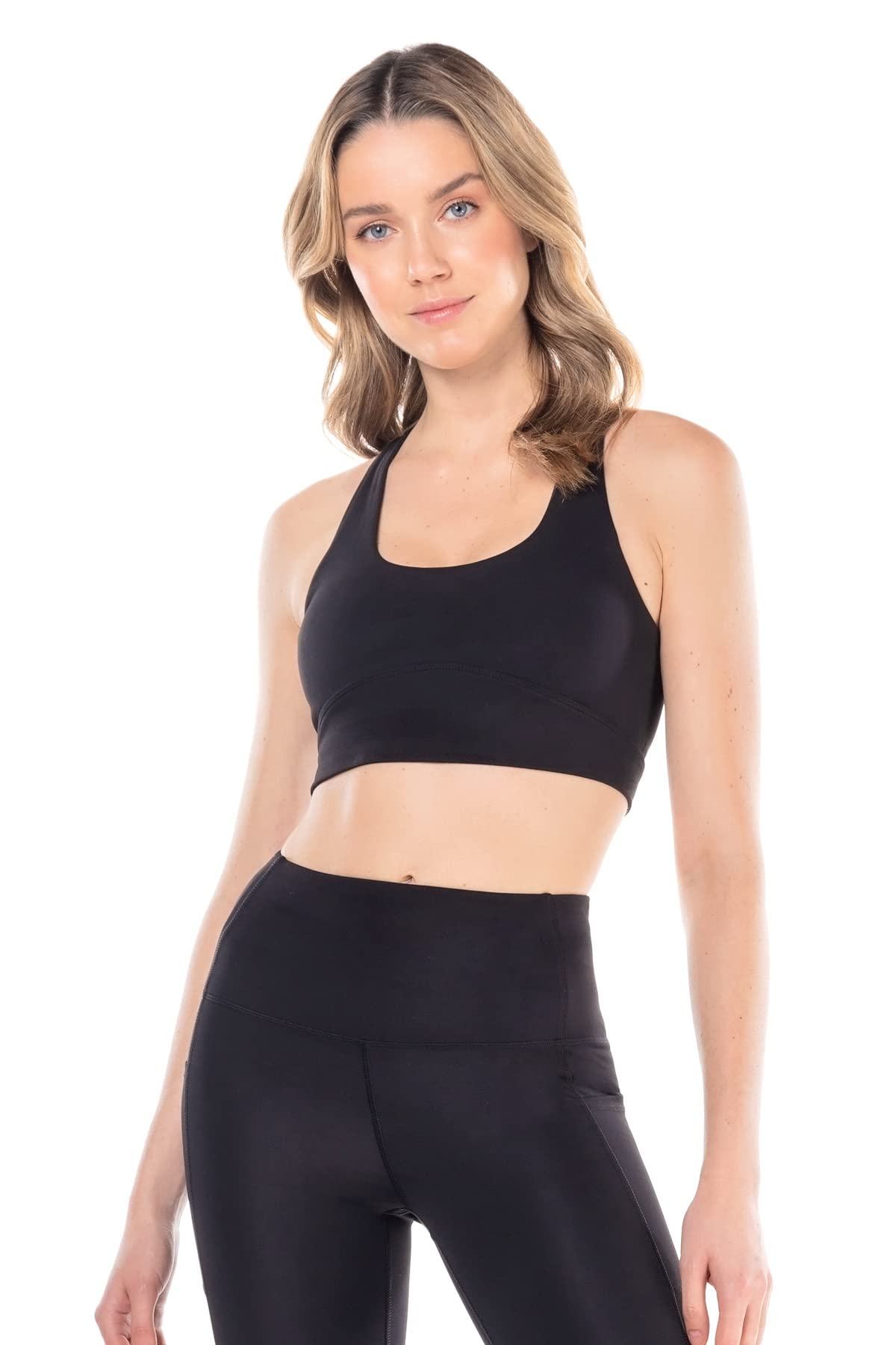 Kyodan Women's Scoop Neck Racerback Tank Top with Built-in Bra - Comfortable Workout & Yoga Top for Active Lifestyles