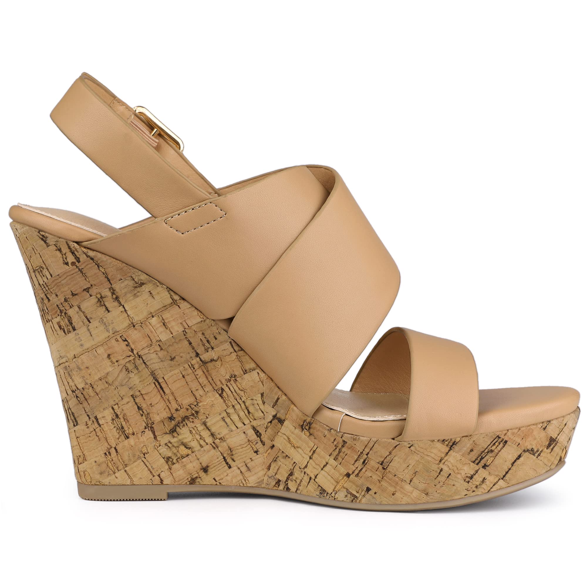Allegra K Women's Wood Wedge Platform Sandals - Comfortable Summer Casual Shoes for Beach, Vacation & Outdoor Walking