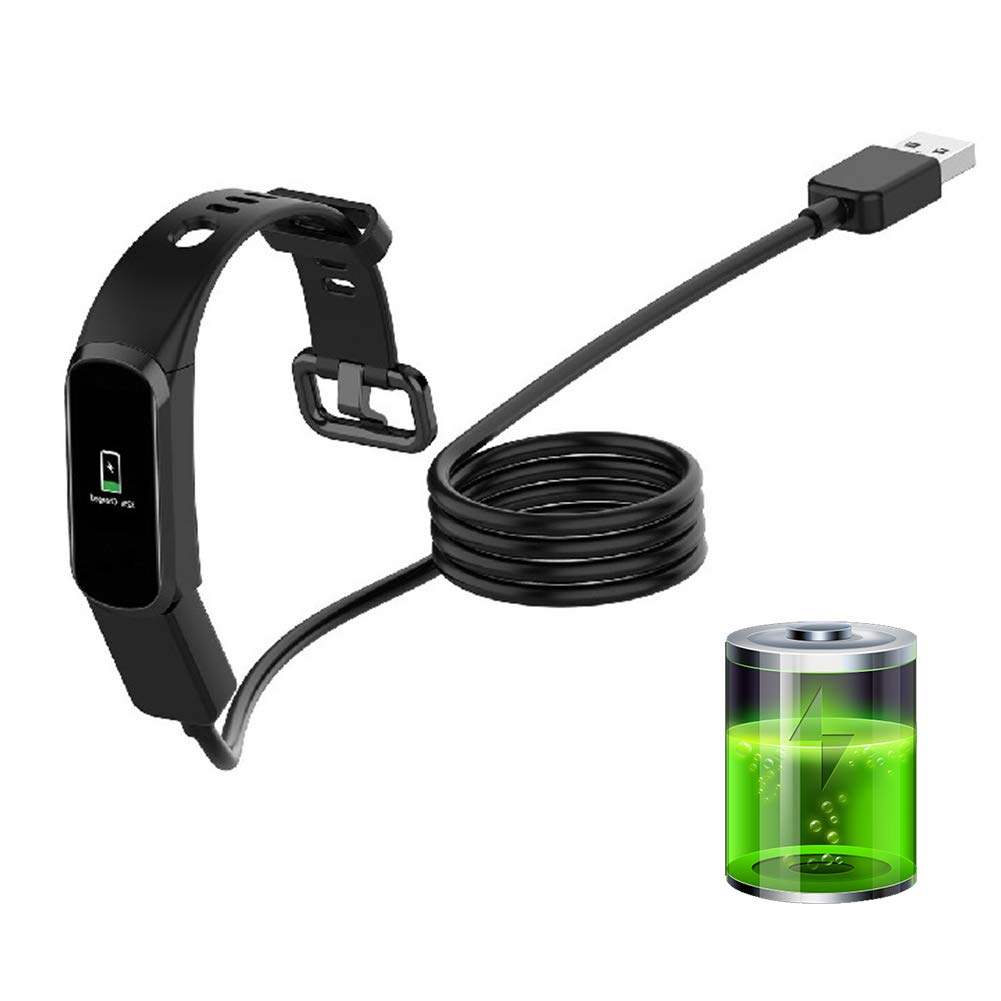Cuifati 1M/3.28ft USB Charger Cable for Smart Bracelet Watch - TPE Soft Wristband Charger, Portable USB Adapter (Black) | Perfect for Fitness Tracking, Sleep Monitoring & Daily Wear