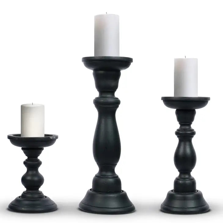 Matte Black Candle Holder Set - Modern Home Decor for Dining Table, Wedding Centerpieces & Romantic Ambiance