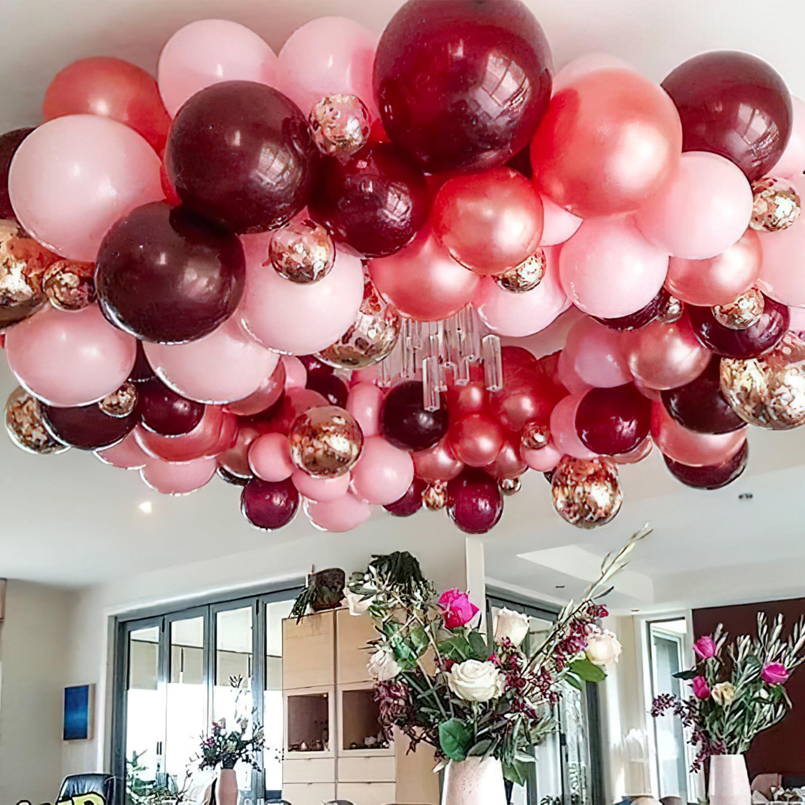 85-Pack Burgundy Balloons for Party Decorations - 18