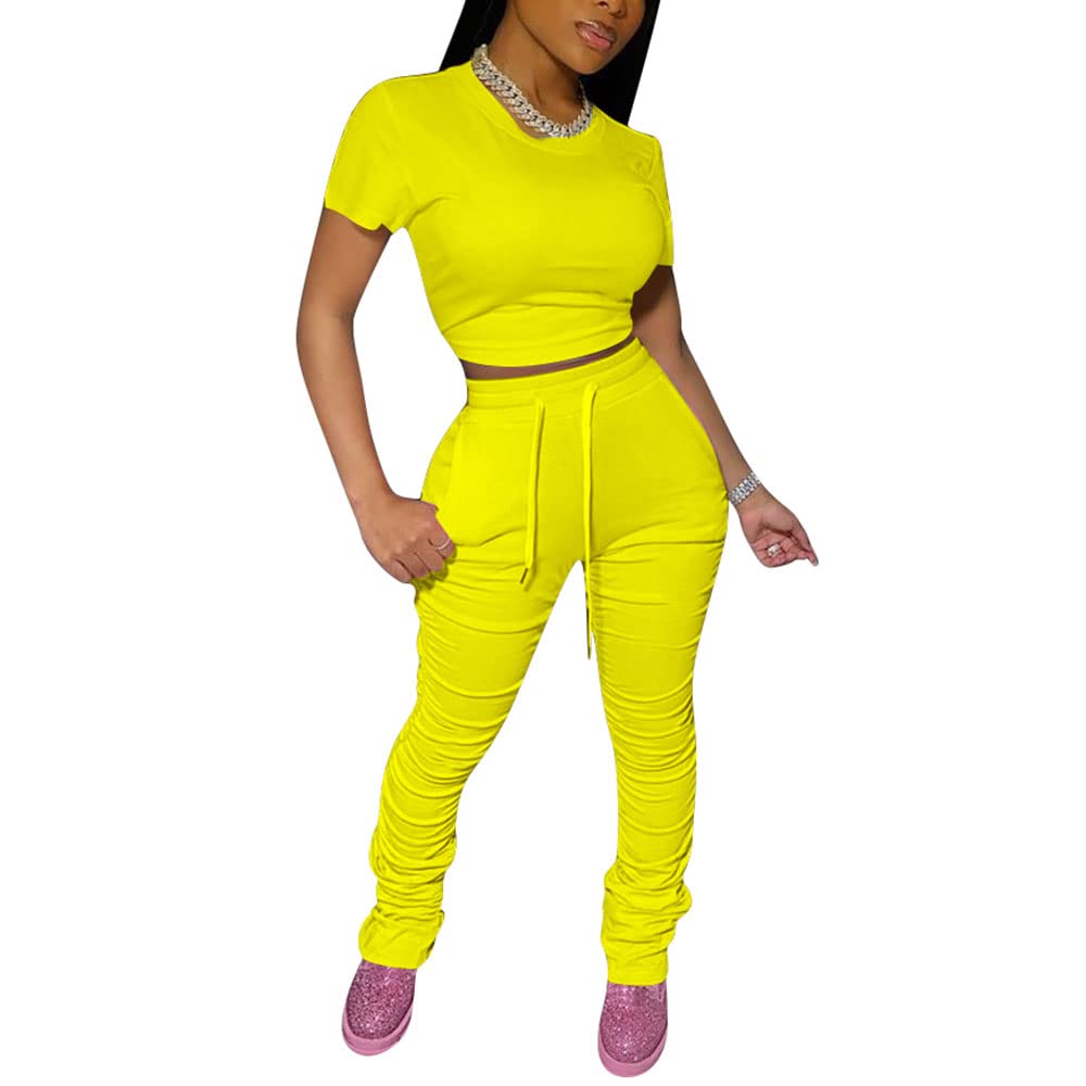PINSV Women's 2 Piece Outfits - Summer Lounge Wear & Bodycon Workout Sets - Comfortable Yoga Clothes for Gym, Running, Travel & Casual Wear