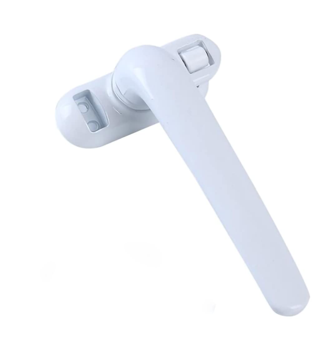 Premium Aluminum Alloy Window Handle - Sliding Door Handle for Interior/Exterior Use - Casement Window Wheel with Lock (White) | Perfect for Home, Office & Commercial Spaces