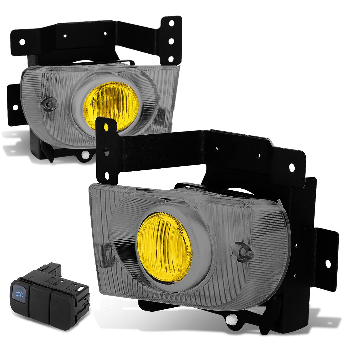 Auto Dynasty Amber Lens Bumper Driving Fog Light Lamp with Switch - Compatible with 1992-1995 Honda Civic Sedan 4-Door | Durable Fog Lights for Night Driving & Bad Weather Conditions