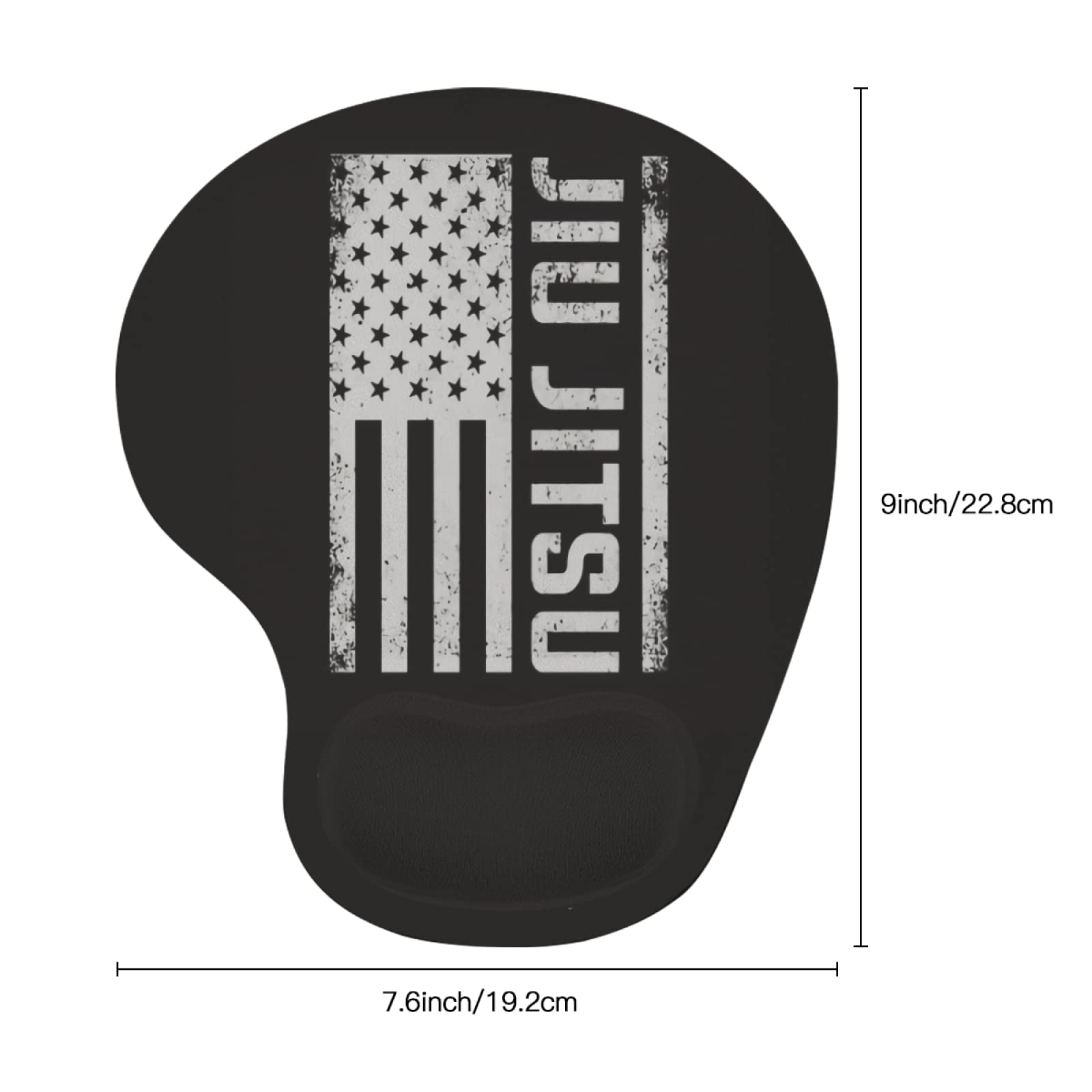 Brazilian Jiu Jitsu American Flag Mouse Pad with Wrist Support - Non-Slip Base for Office, Gaming & Study - Ergonomic Keyboard Mouse Pad for Wrist Pain Relief - Perfect for BJJ Fans, Work, Writing & Computer Use