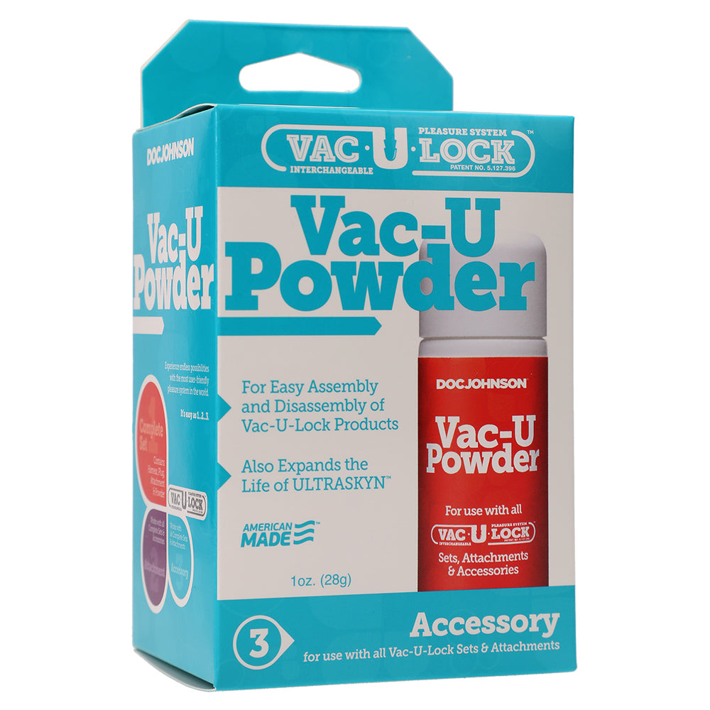 Doc Johnson Vac-U-Lock Powder - Premium Silicone Lubricant for Enhanced Pleasure - Perfect for Adult Toys & Intimate Accessories