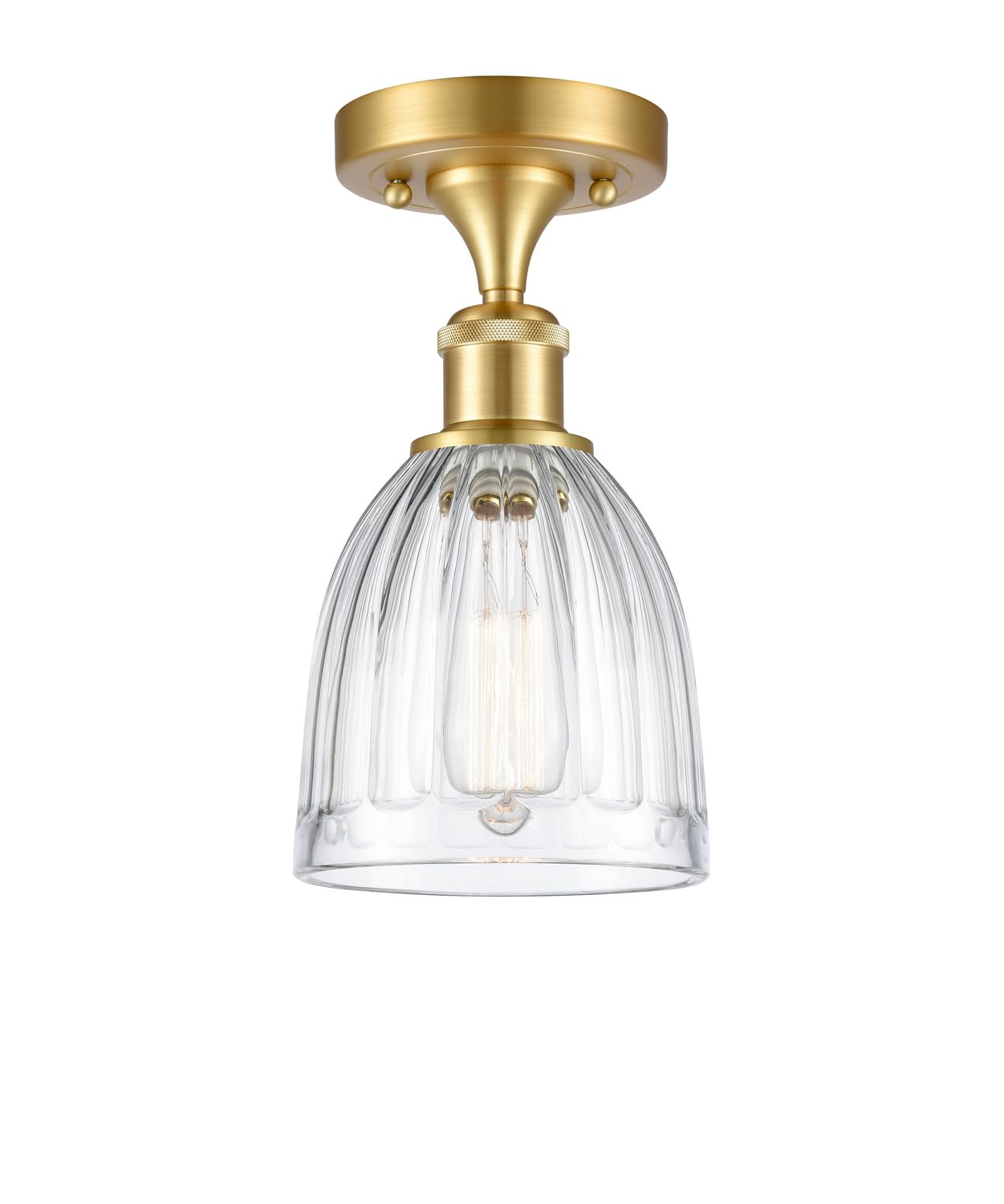 516-1C-SG-G442-LED Bare Bulb 1 Light Cord Set in Satin Gold Finish - Vintage Edison Bulb Lighting for Home Decor, Cafe, Restaurant & Wedding Events