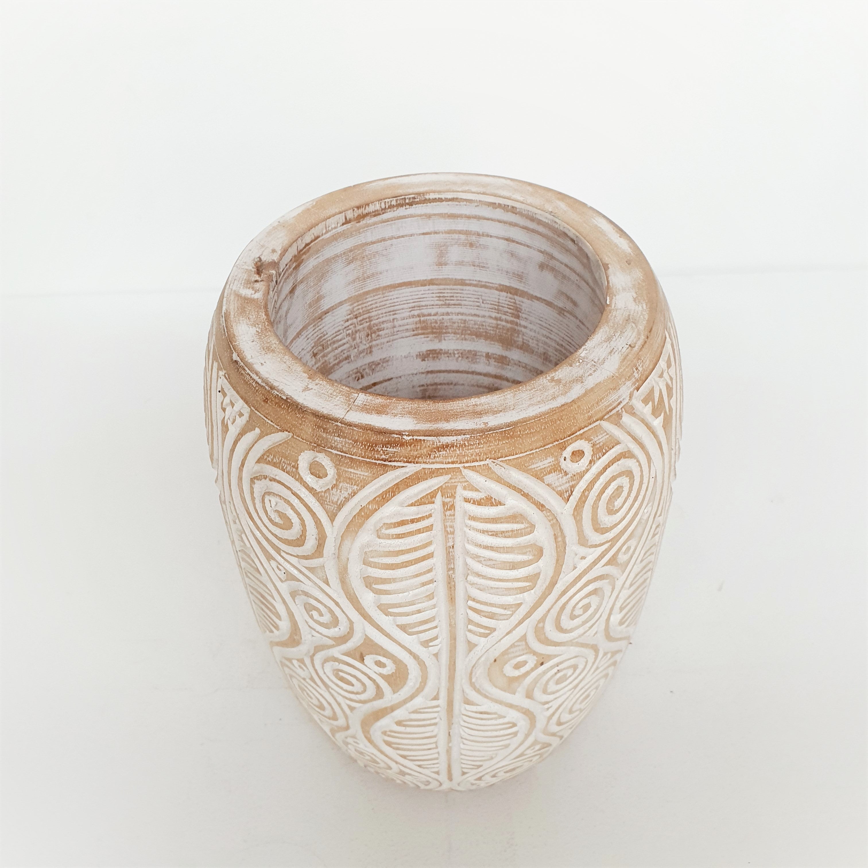 Handcrafted Wooden Timor Vase - Elegant Home Decor for Living Room, Bedroom & Wedding Centerpieces - Natural Wood Flower Vase for Rustic & Boho Style Interiors