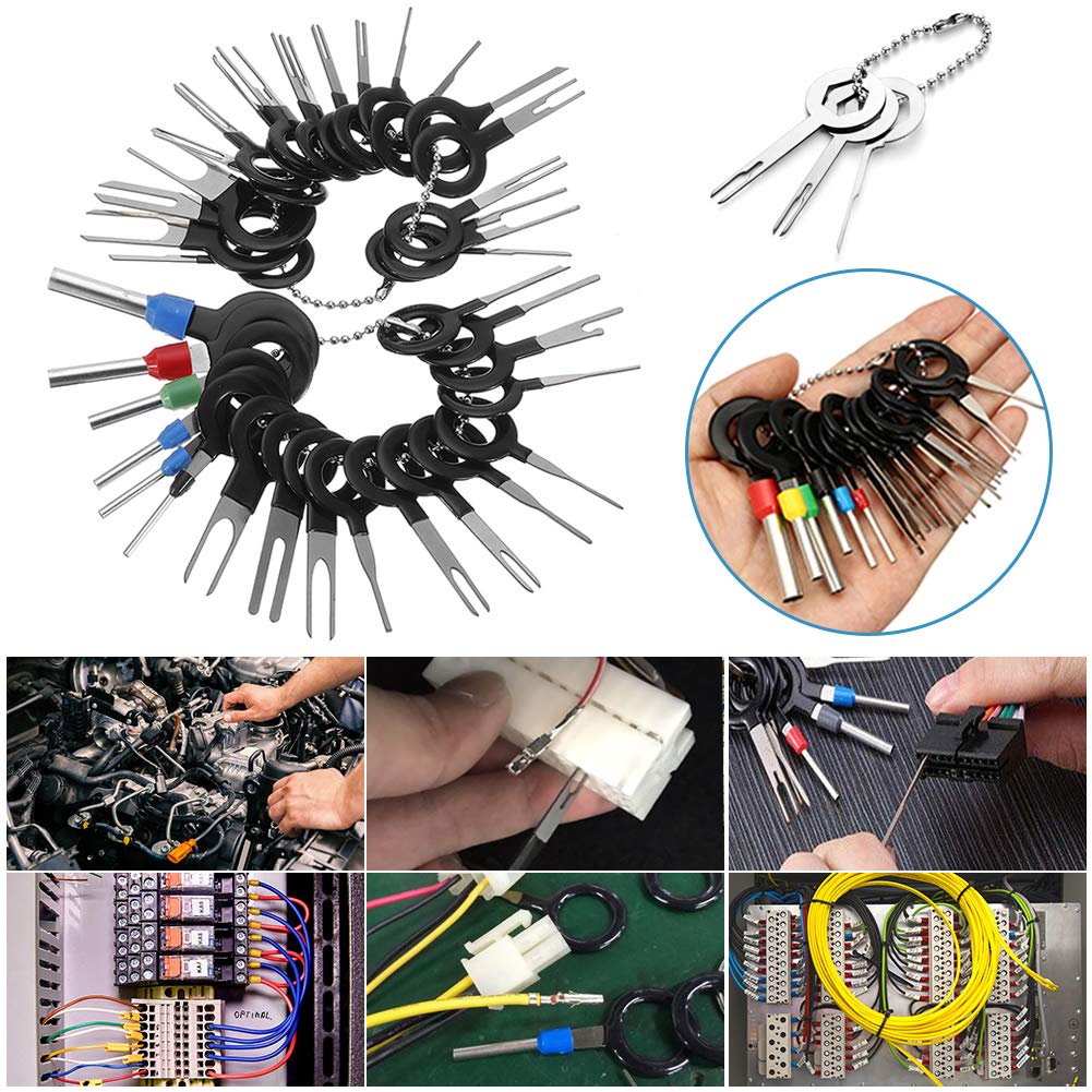 Vignee 60pcs Automotive Terminal Removal Tool Kit - Pin Extractor & Depinning Tool Set for Electrical Wiring, Crimp Connectors & Key Extraction | Car Repair, DIY Electrical Projects & Vehicle Maintenance
