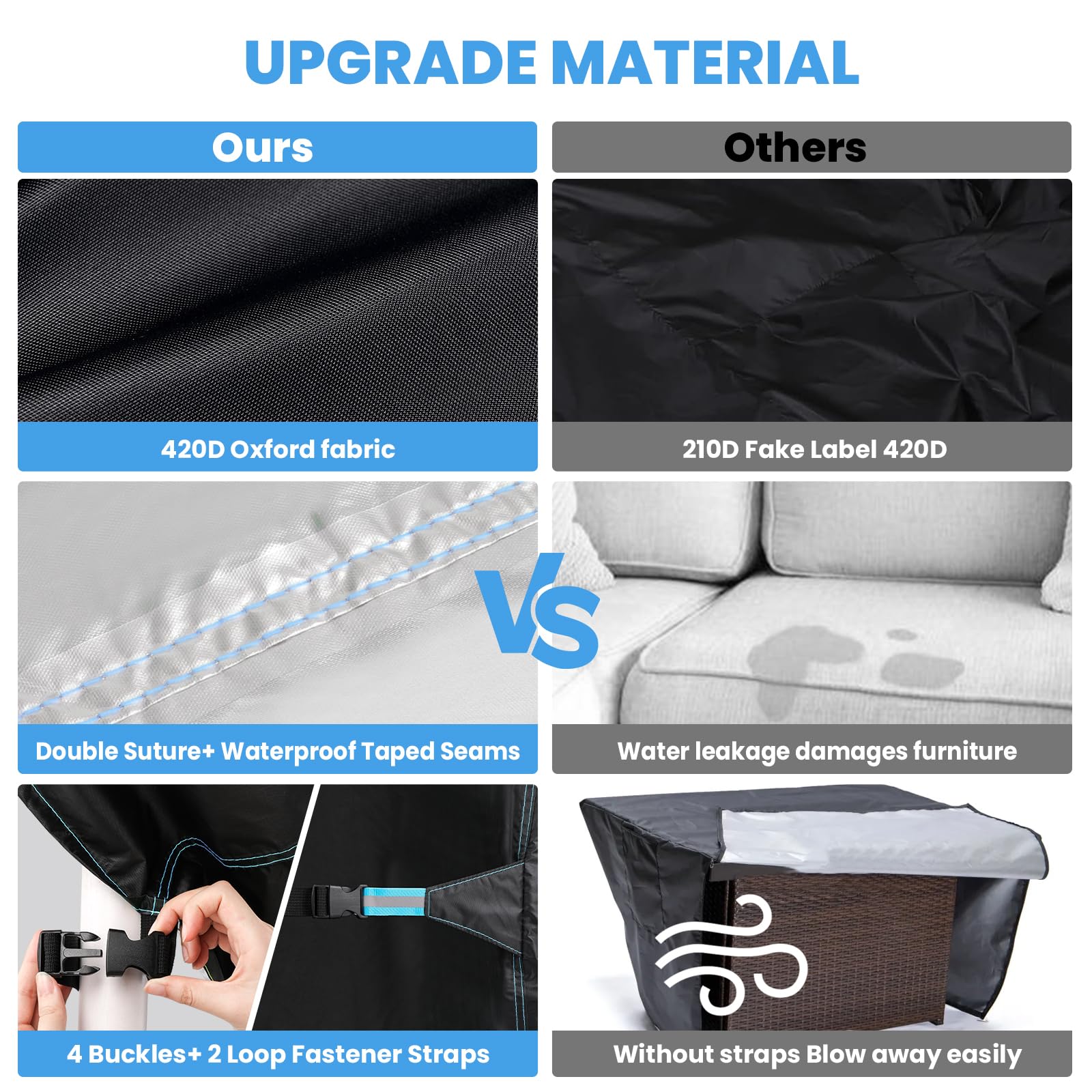 Durable 420D Waterproof Outdoor Patio Furniture Covers 84