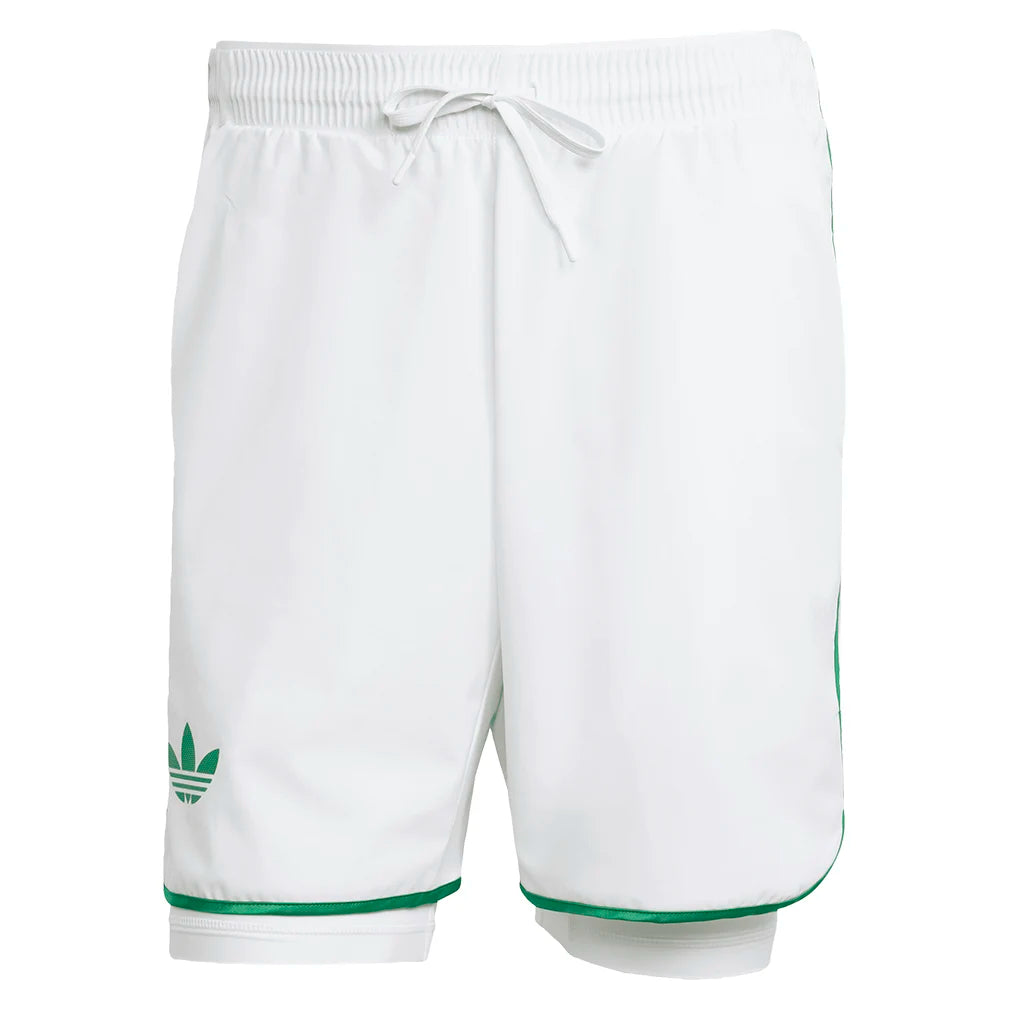 Men's 7 Inch Tennis Shorts with Compression Liner - Breathable White Athletic Shorts for Running, Gym & Sports Training