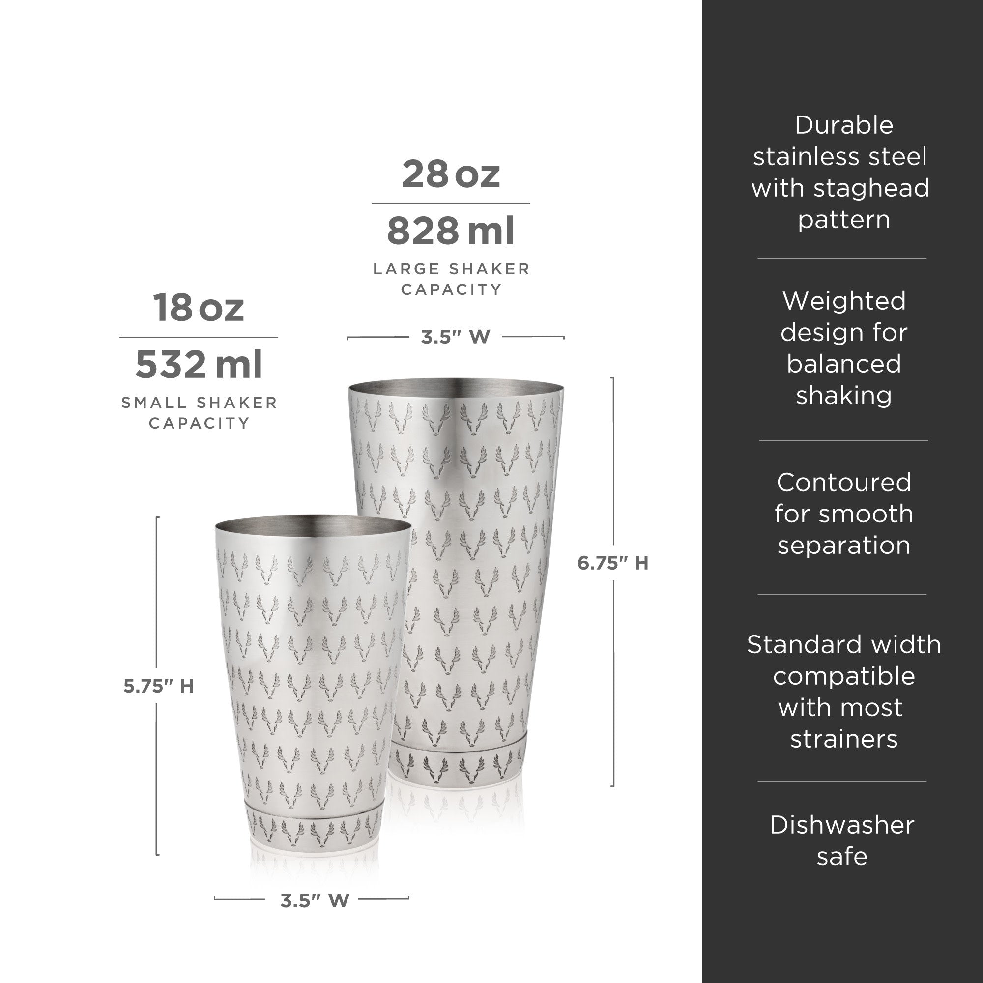 Premium Stainless Steel Cocktail Shaker Set - Bar Mixing Tins for Professional Bartenders & Home Use - Perfect for Margaritas, Martinis & Whiskey Sours