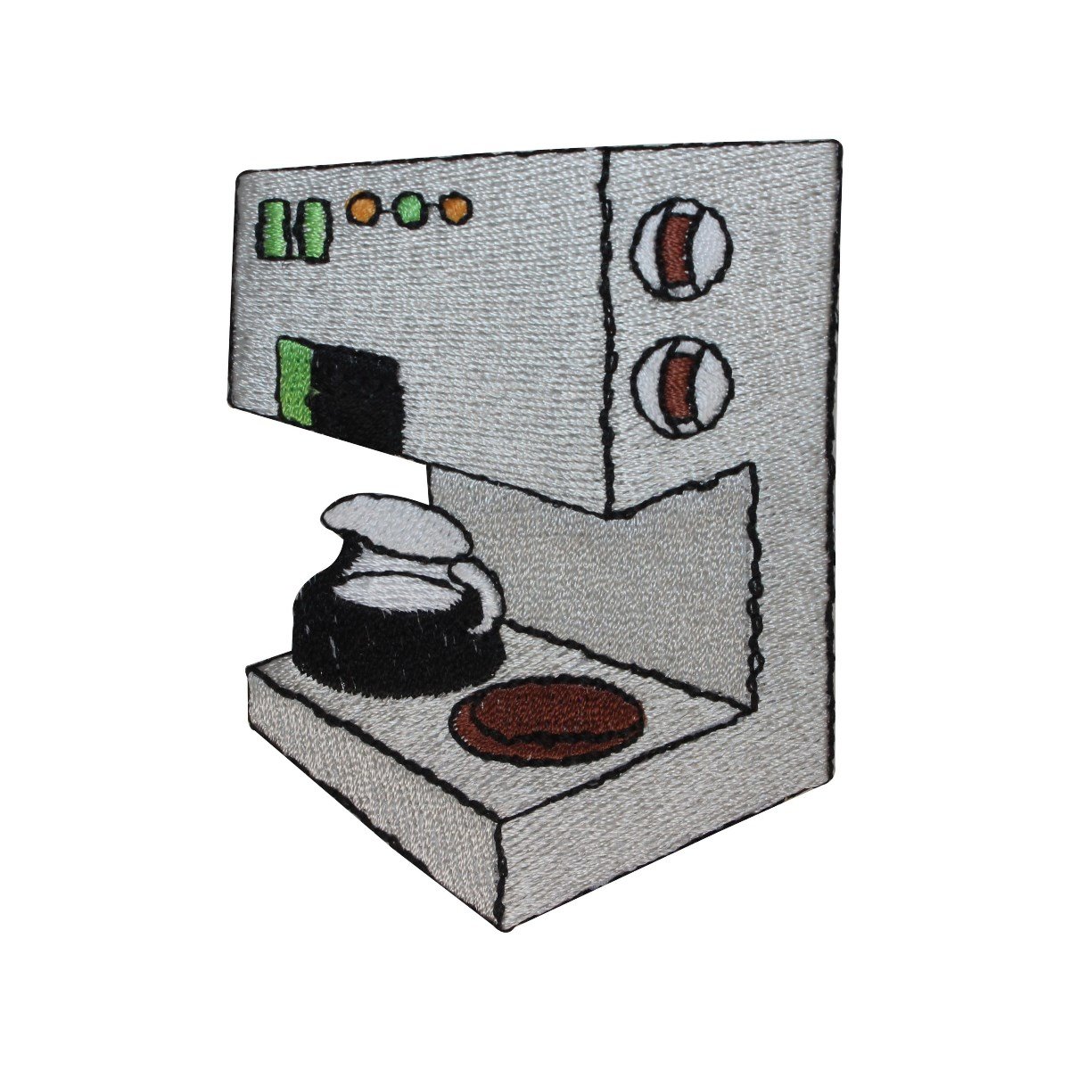 Premium Coffee Maker & Espresso Machine Iron-On Embroidered Patch - Perfect for Baristas, DIY Crafts, Aprons & Denim Jackets