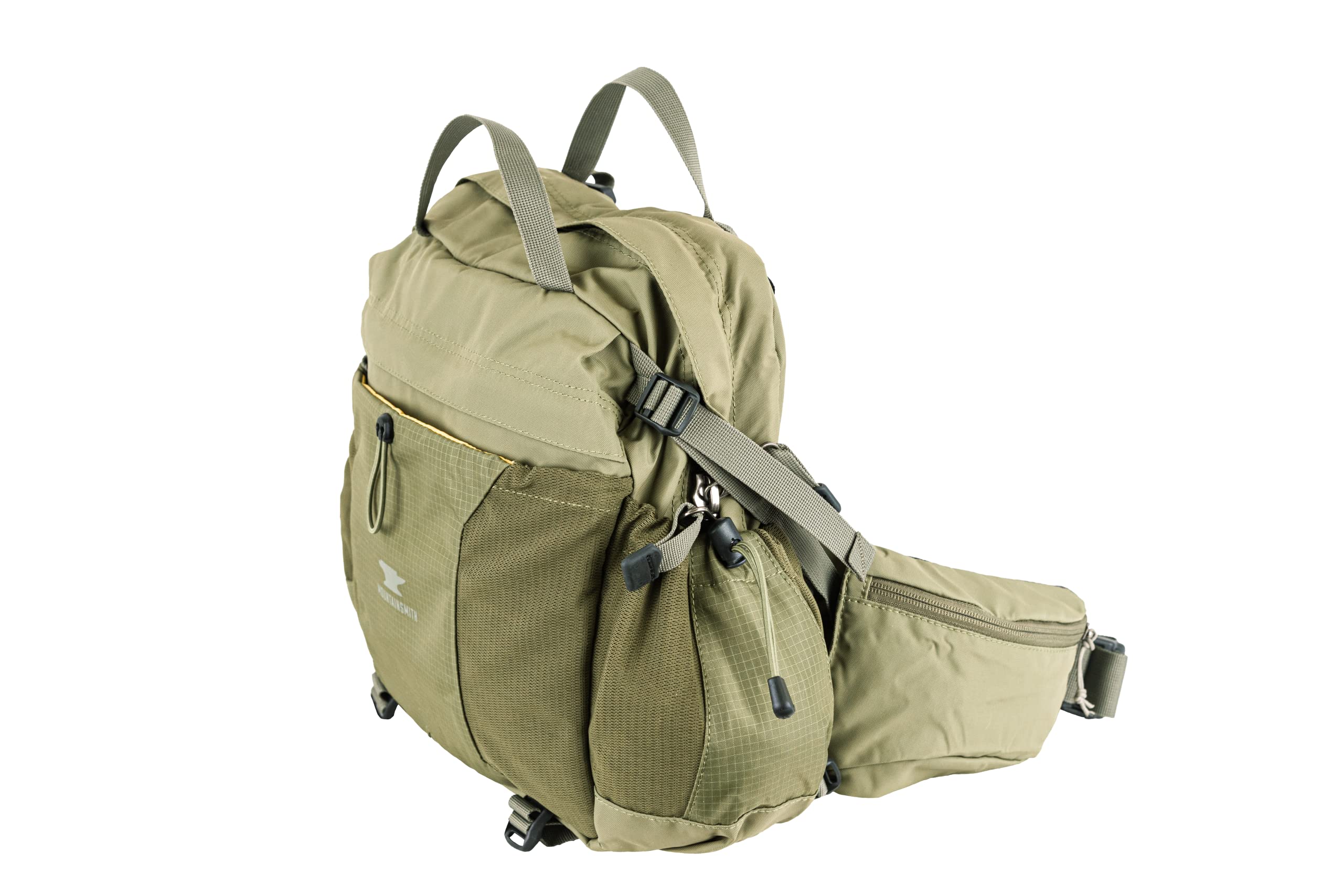 Mountainsmith Day Lumbar Waist Pack for Running, Hiking & Cycling - Lightweight Travel Fanny Pack with Dual Water Bottle Holders - Perfect for Outdoor Sports & Adventure Activities (Olive Green)
