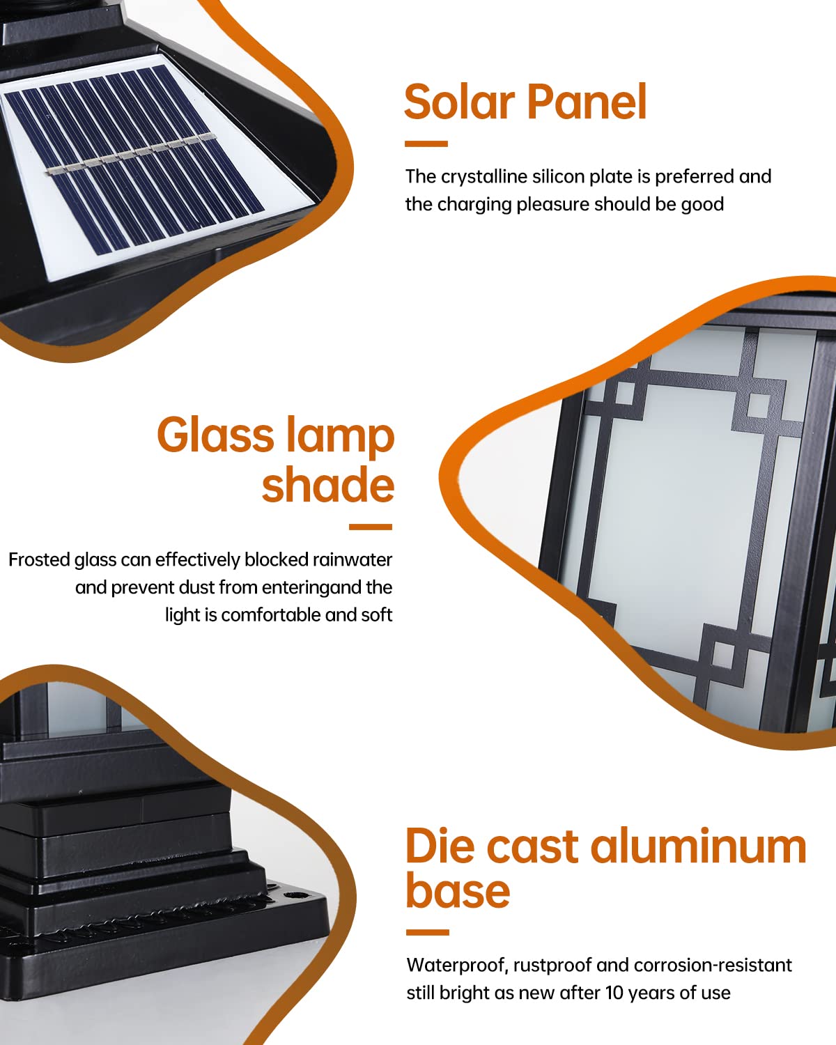 Solar LED Post Light Outdoor - Dimmable Aluminum Fence Cap Lamp with Remote Control, IP65 Waterproof Pillar Lights for Garden, Yard, Pathway (15.7