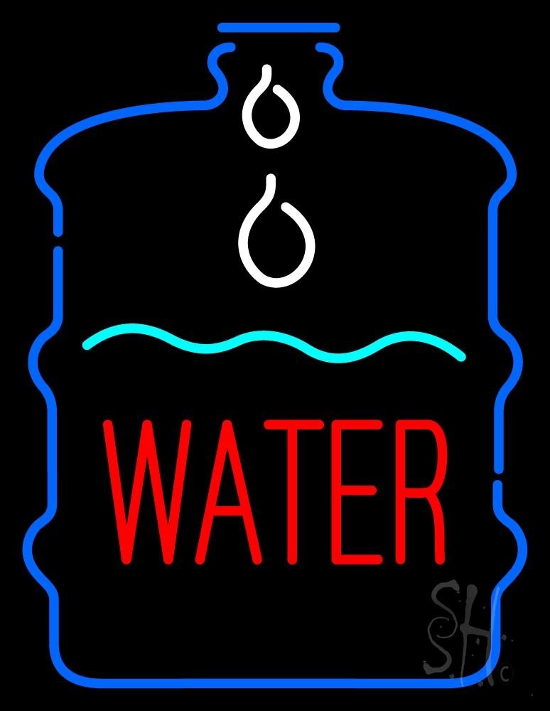 19x15 Inches Red Water in Bottle LED Neon Sign - Black Square Cut Acrylic Backing with Dimmer - Bright Premium Indoor LED Light for Home Bar, Man Cave, or Military Themed Decor