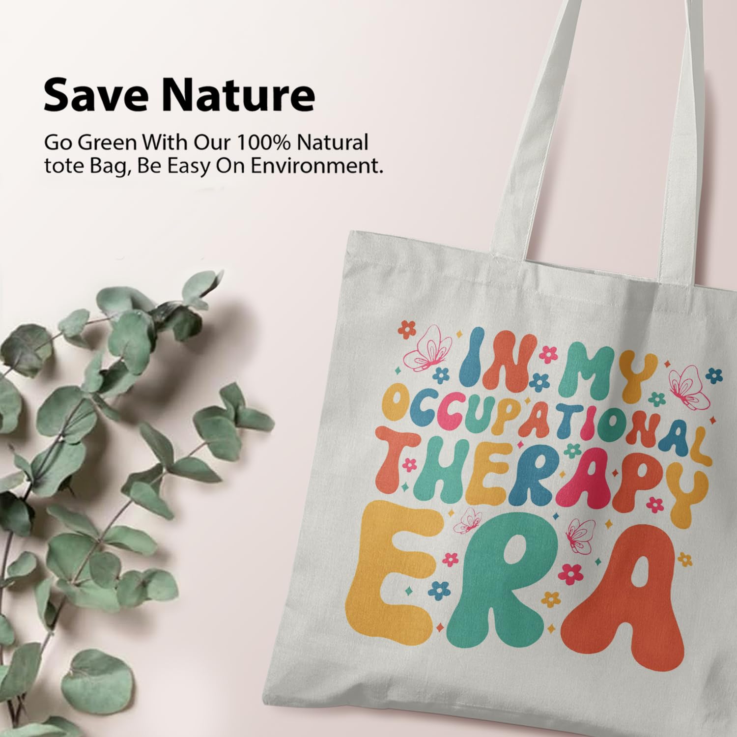 Occupational Therapist Gifts for Women - OT Themed Canvas Tote Bags - Reusable Grocery Shopping Bags - Perfect for Work, Therapy Sessions & Everyday Use