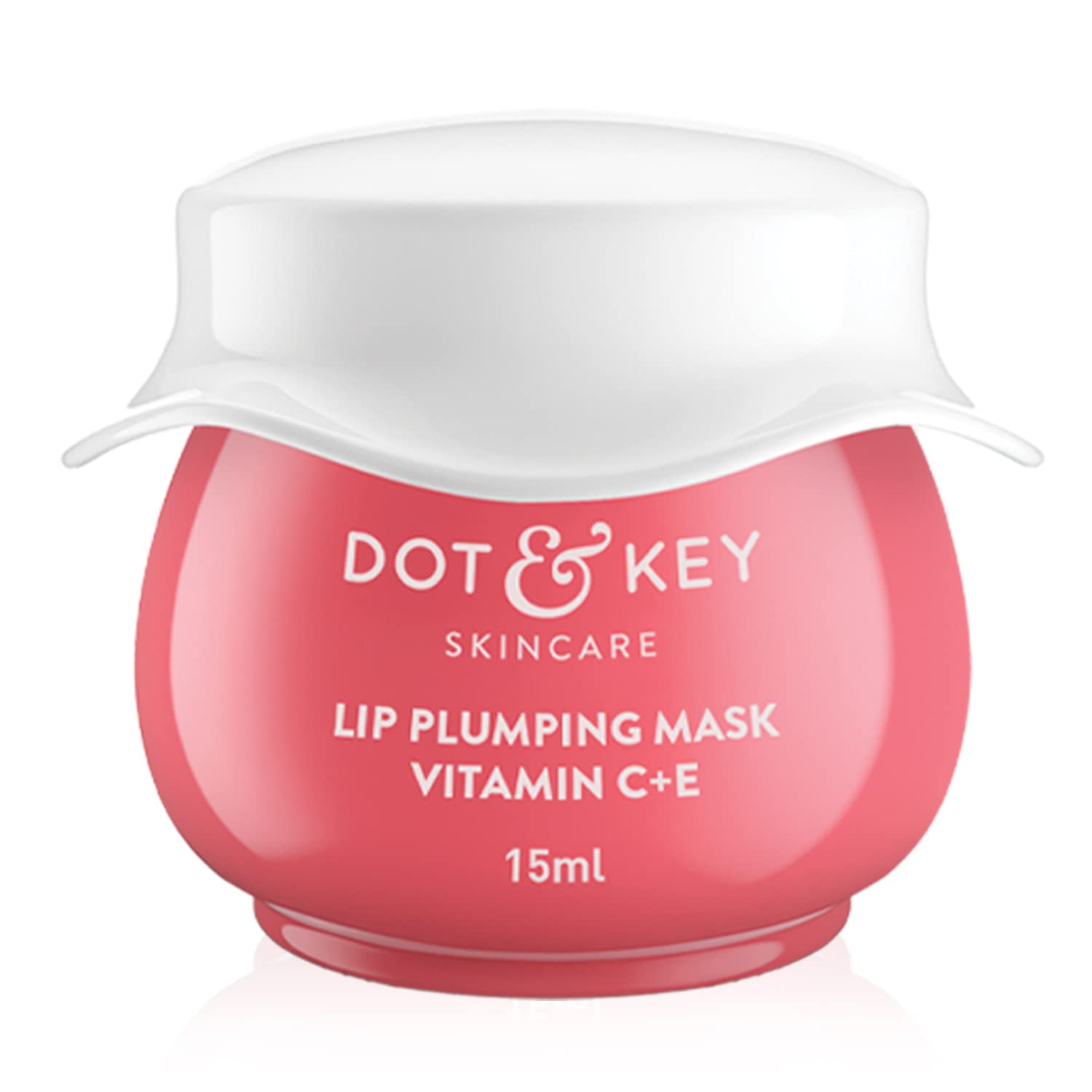 Dot&Key Lip Plumping Mask with Shea Butter & Vitamins - 15ml for Soft, Smooth Lips | Lingonberry | Night Care