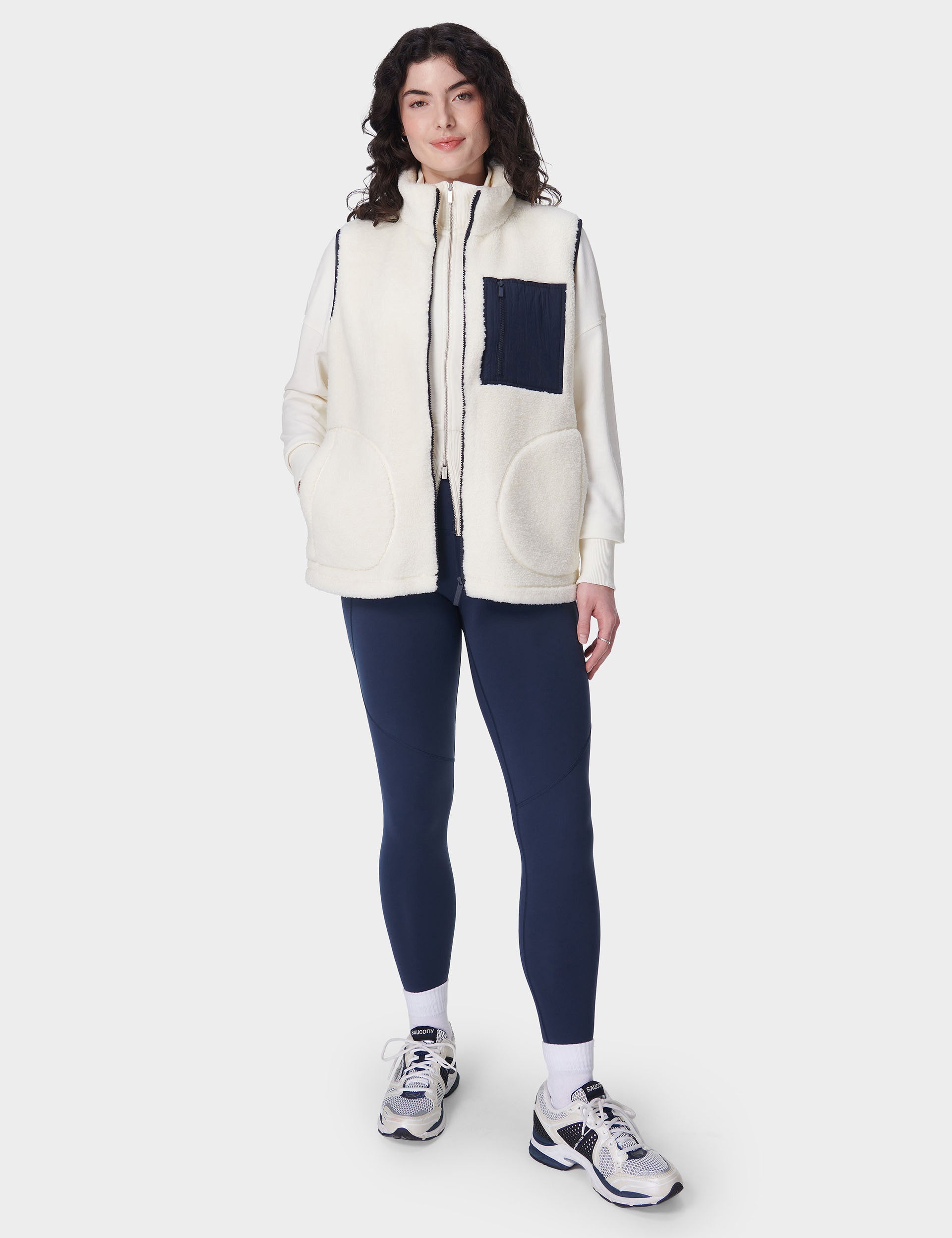 Soft Plush Gilet in Lily White - Cozy Winter Vest for Women, Perfect for Outdoor Activities & Casual Wear