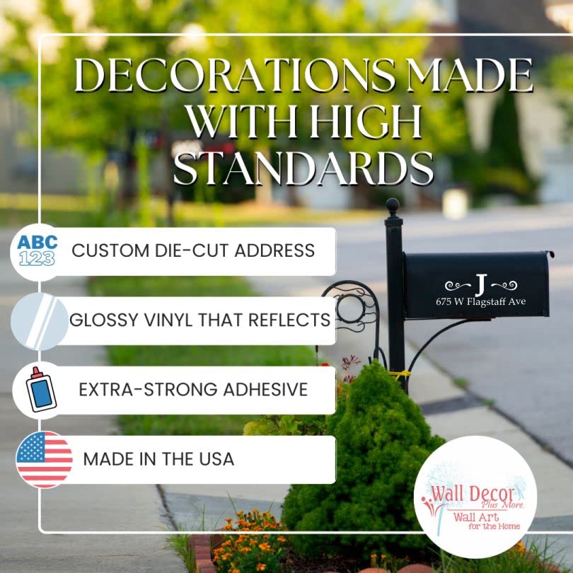 Personalized Mailbox Number Decals - Custom Monogram Letter & Street Address Wall Decor - Jumbo Size, Set of 2 - Perfect for House Numbers, Front Door Decor & Curb Appeal Enhancement