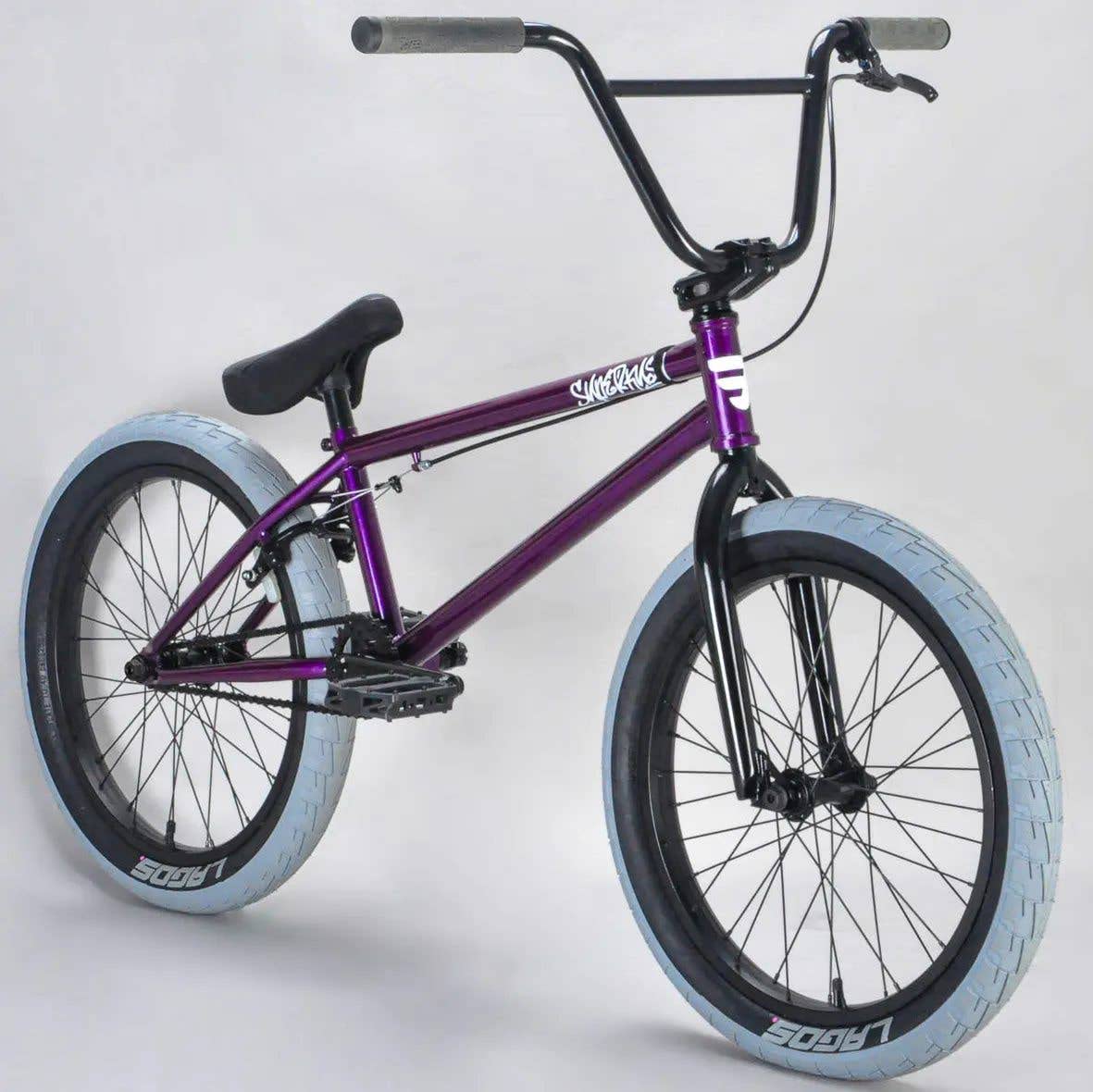 20 Inch BMX Wheelie Bike for Kids & Adults - Superkush Stunt Bike with Purple Frame - Perfect for Street Tricks, Wheelie Practice & Freestyle Riding