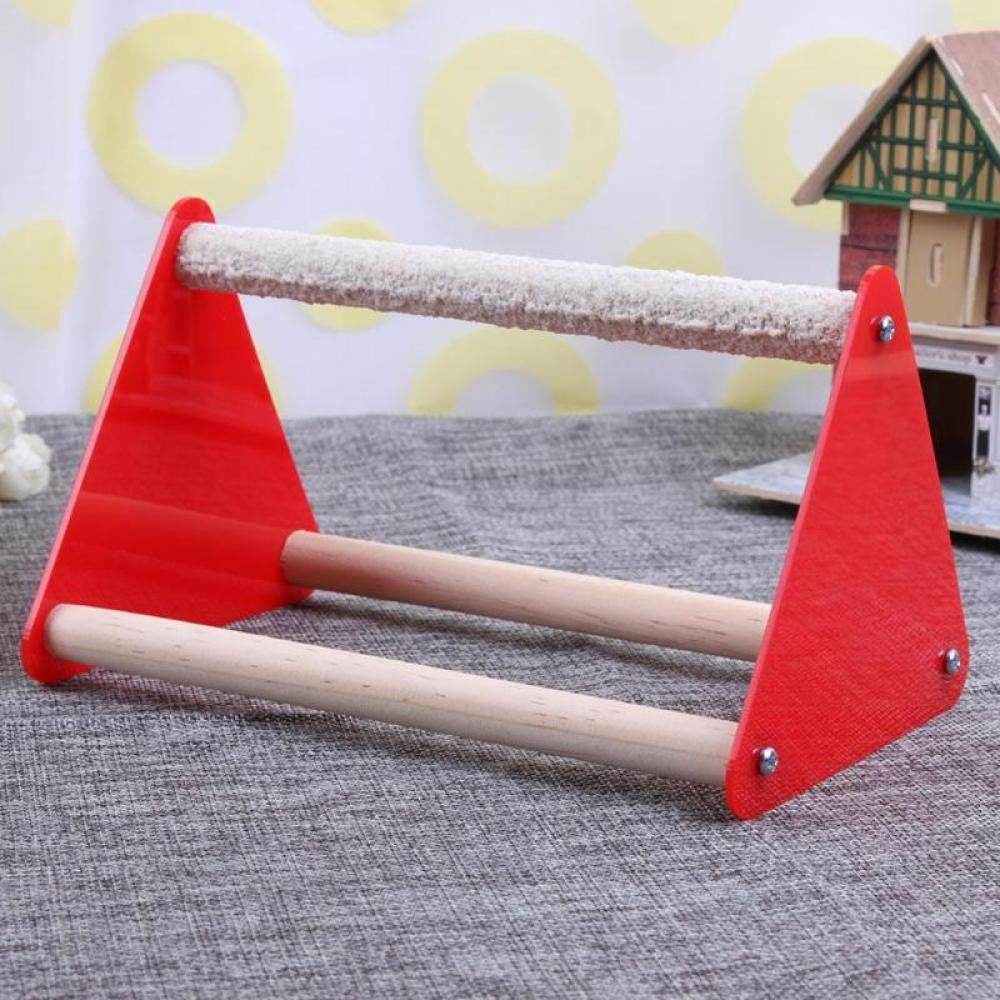 Colorful Acrylic Bird Swings & Triangle Ladder - 2PCS Durable Parrot Toys with Rubber Grips for Claw Grinding - Perfect for Cage Play, Exercise & Mental Stimulation of Parrots, Cockatiels & Small Birds