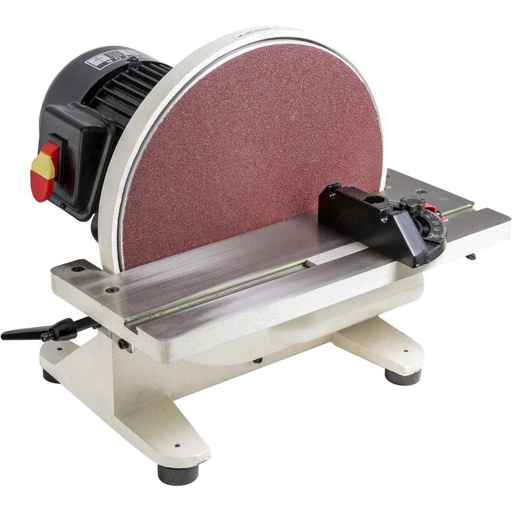 Shop Fox W1828 12-Inch Disc Sander | Heavy-Duty Bench Sander for Woodworking, Metalworking & DIY Projects | Perfect for Sanding, Shaping & Finishing Wood, Metal & Plastic