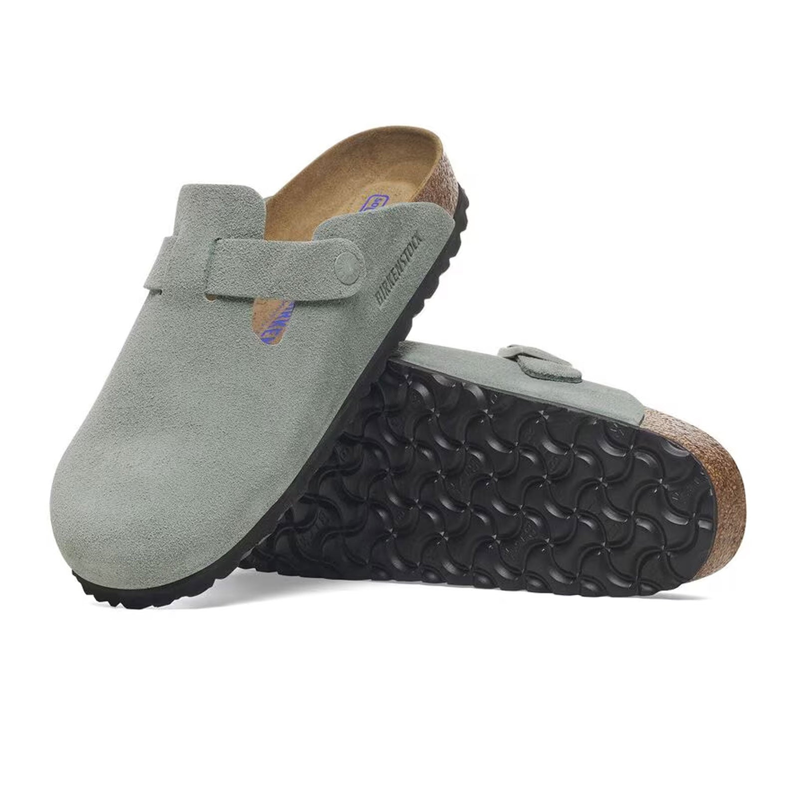 Birkenstock Boston Soft Footbed Narrow Clog for Women - Pure Sage Suede Leather Comfortable Slip-On Shoes | Perfect for Home, Office & Casual Wear