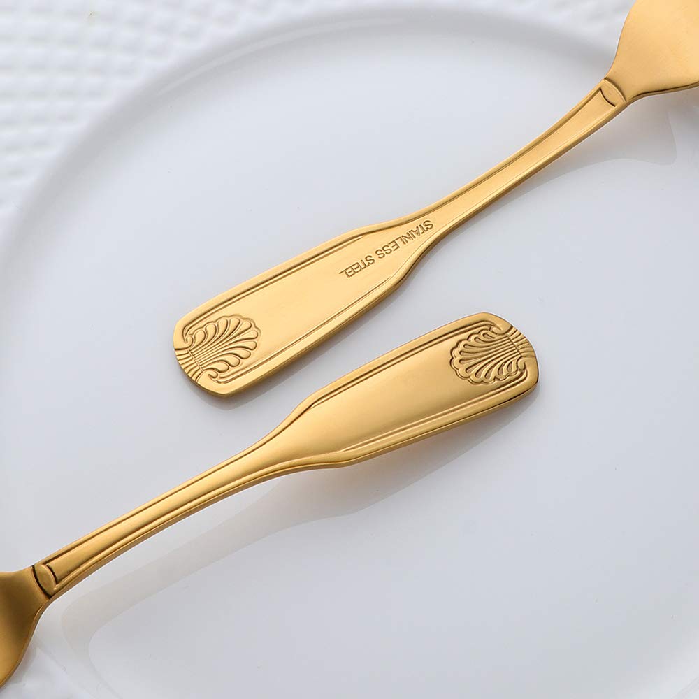 Meisha 7.8-Inch Stainless Steel Dinner Forks Set of 12 - Heavy Duty Mirror Finish Flatware for Kitchen & Restaurant - Gold Cutlery for Fine Dining, Buffets & Catering Events