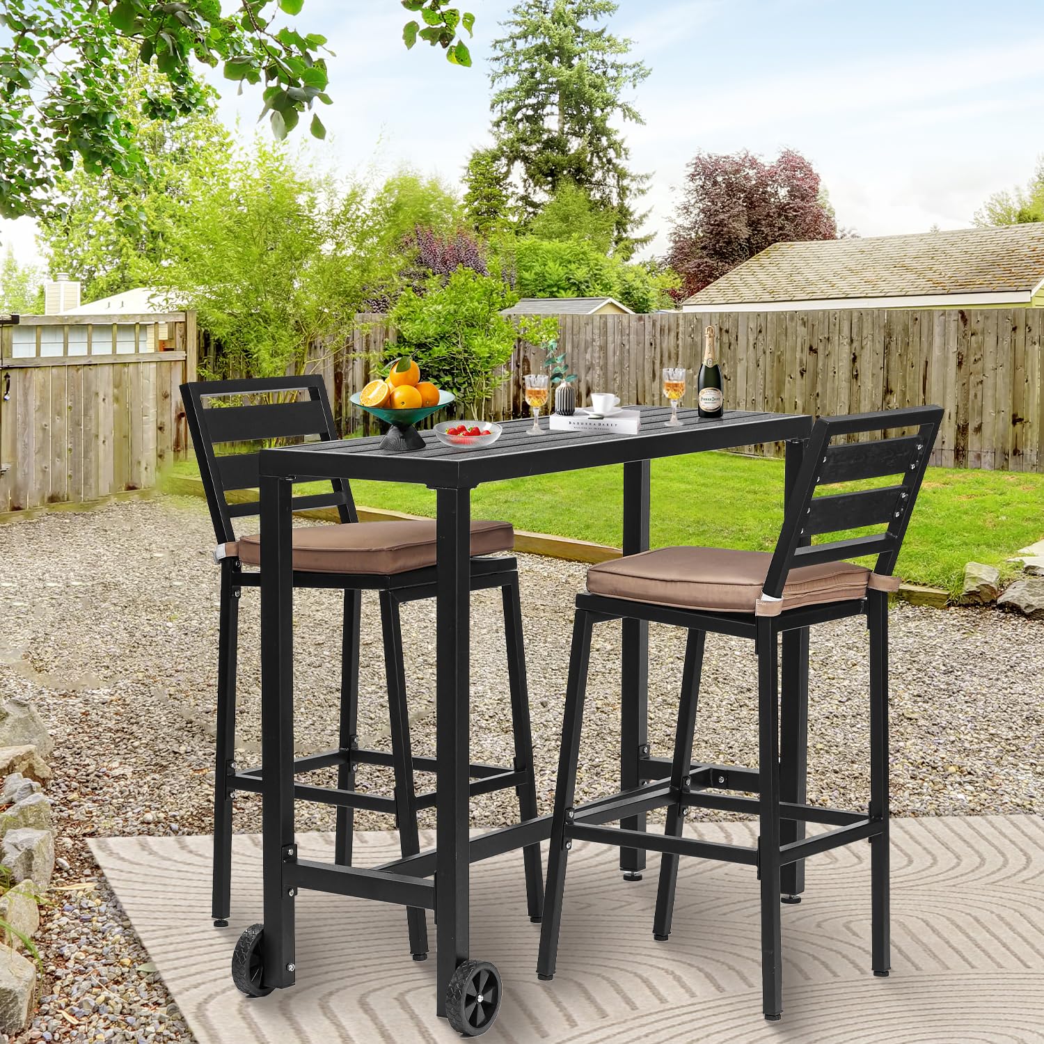 3-Piece Outdoor Bar Height Dining Set - 47