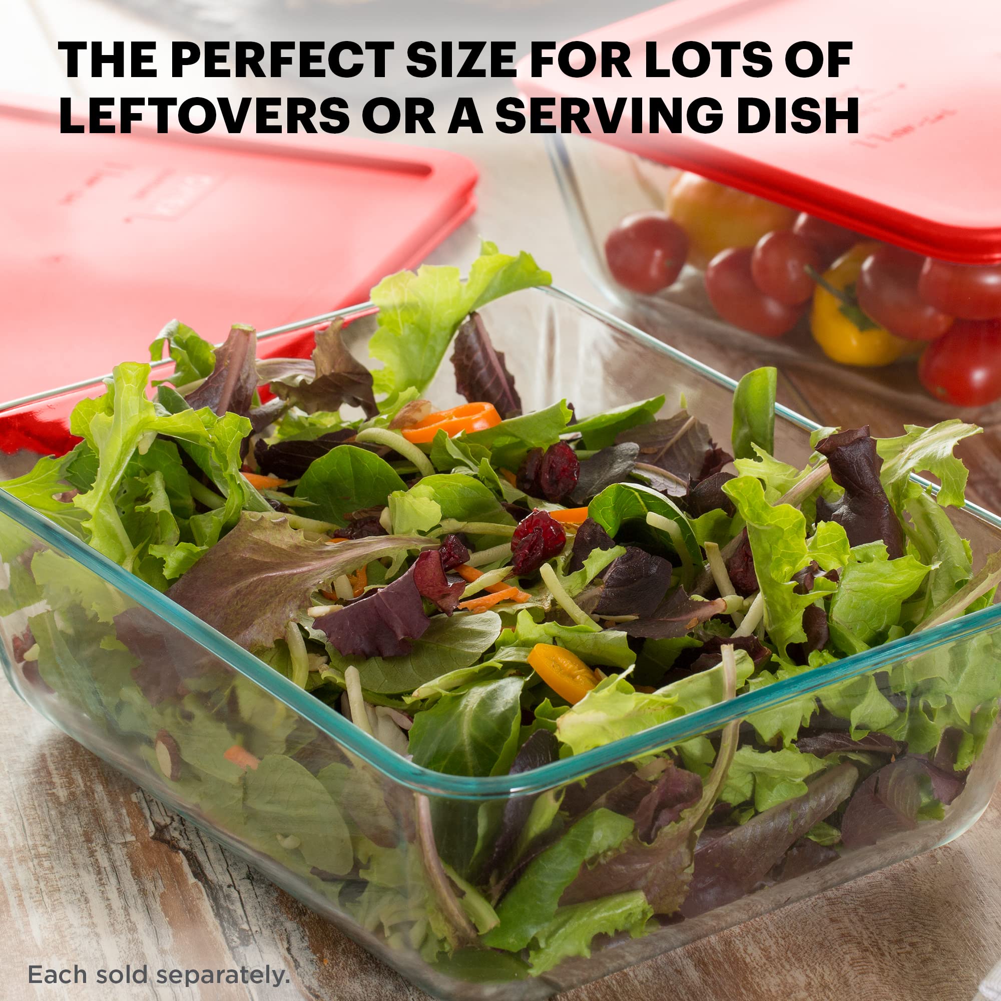 Pyrex Simply Store 11-Cup Glass Food Storage Container with BPA-Free Plastic Lids - Freezer, Microwave & Dishwasher Safe - Airtight for Meal Prep, Leftovers & Bulk Food Storage - Ideal for Kitchen, Office & Picnics