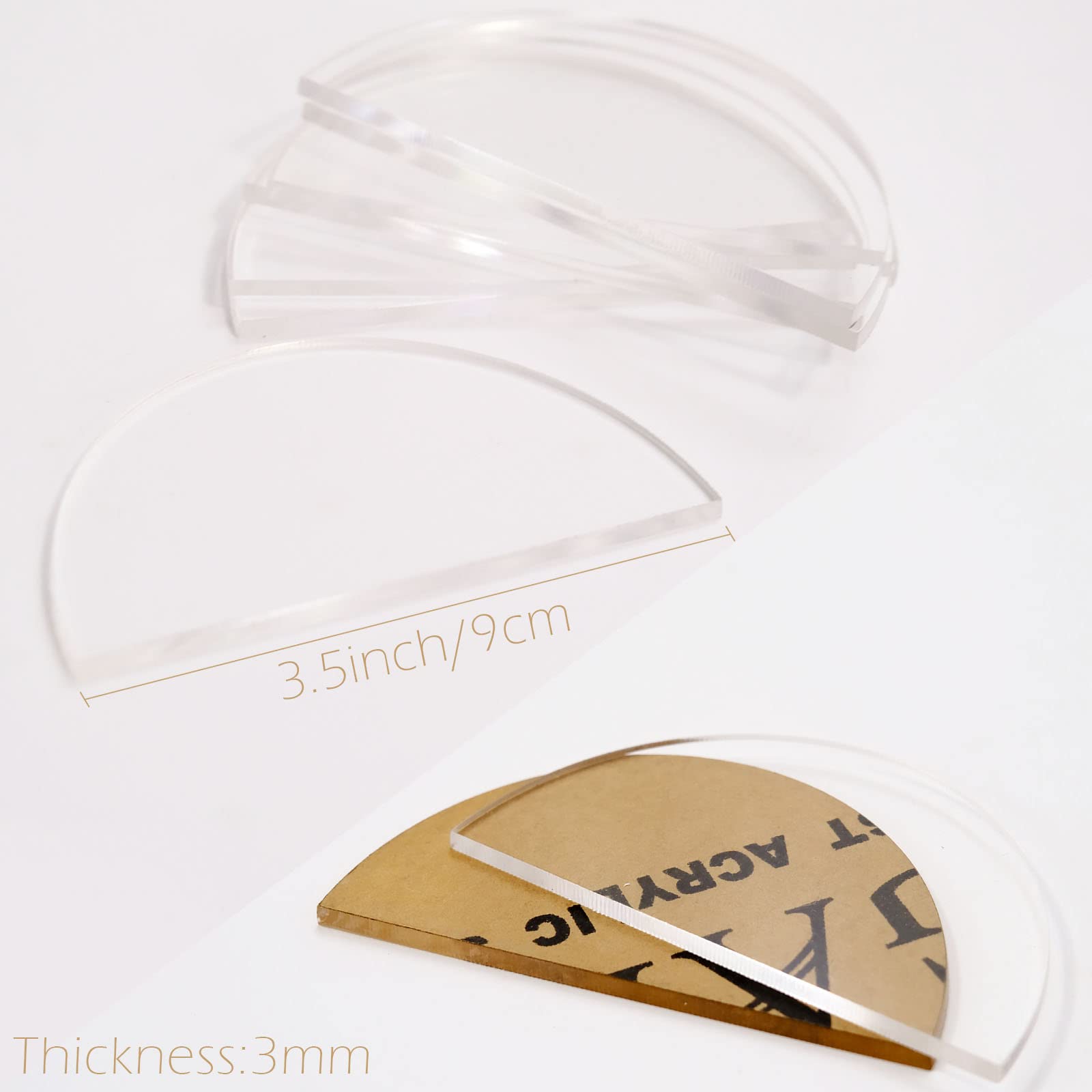 JINMURY 20 Pcs Clear Half Circle Acrylic Place Cards for Weddings - DIY Handwritten Seating Name Cards, Arch Acrylic Blanks for Table Decor - Perfect for Wedding Reception, Bridal Shower, and Banquet Place Settings