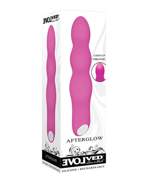 Afterglow Pink Rechargeable Silicone Vibrator with LED Lights - Perfect for Couples, Solo Play & Romantic Nights