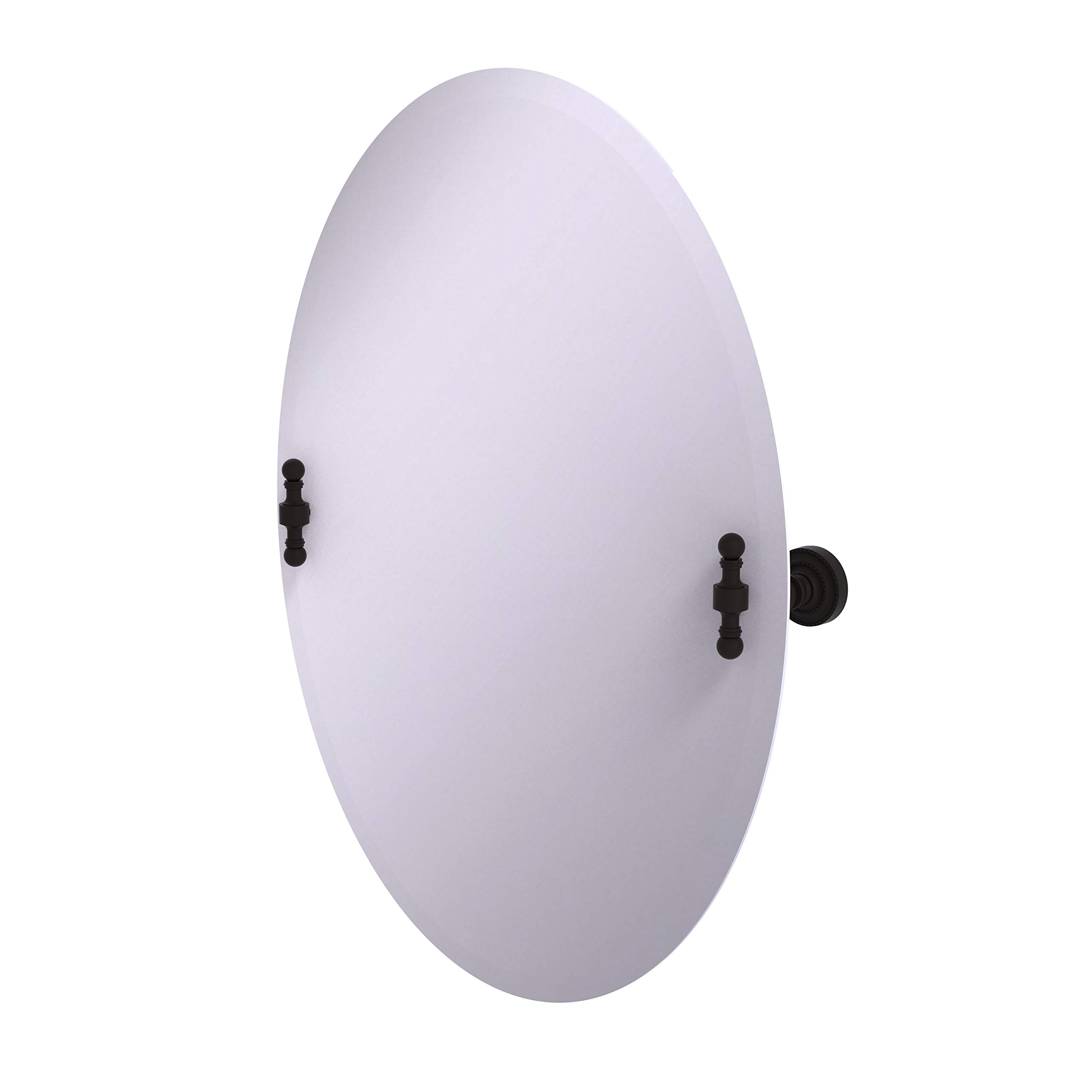 Allied Brass RD-91 Frameless Oval Tilt Beveled Edge Wall Mirror in Oil Rubbed Bronze - Perfect for Bathroom, Bedroom & Entryway Decor