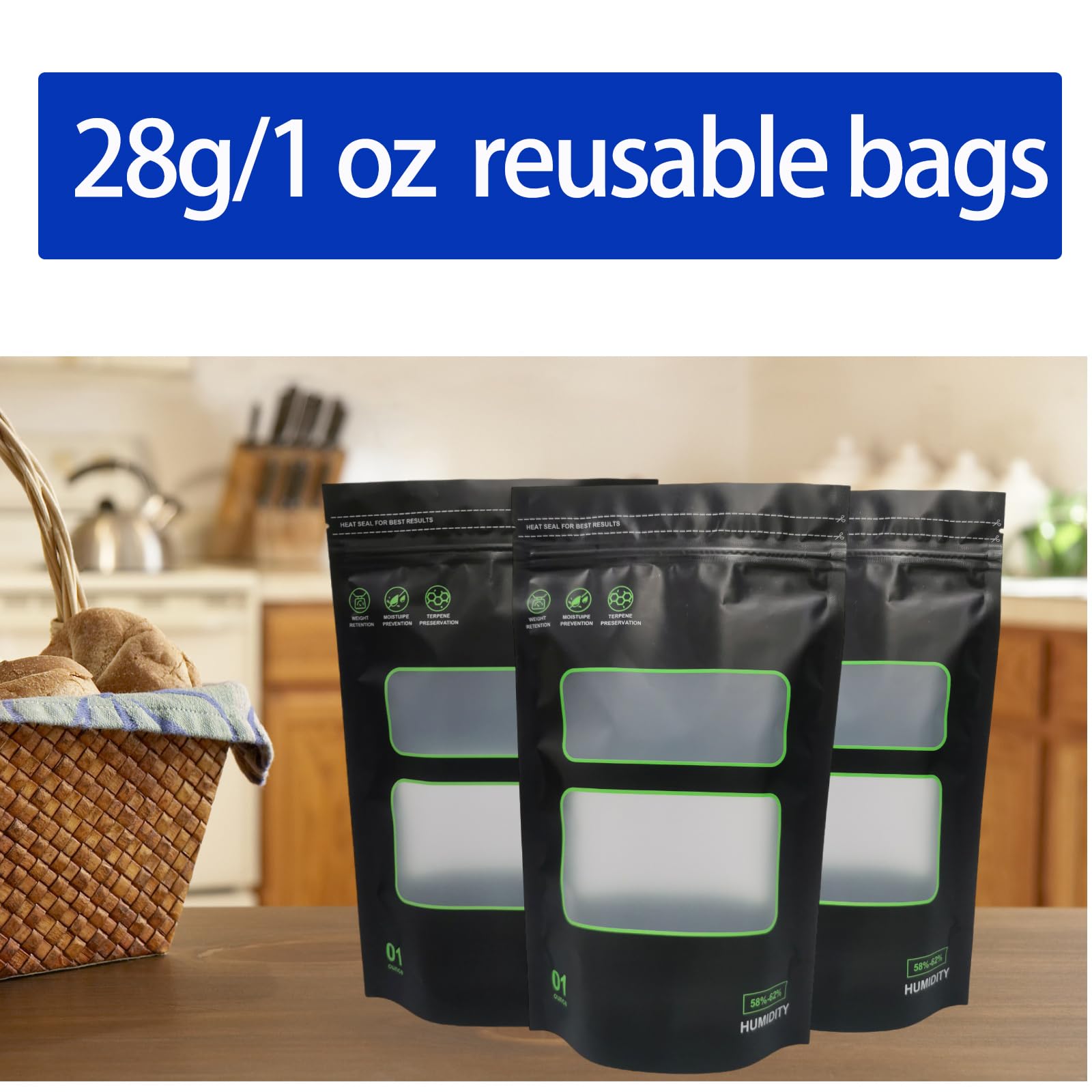 20 Pack 1 Ounce Lock & Seal Storage Bags - Heat Sealable Curing Bags (5.9