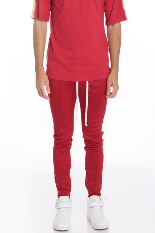 Rainbow Tape Track Pants for Men & Women - Stylish Striped Joggers for Running, Gym & Casual Wear