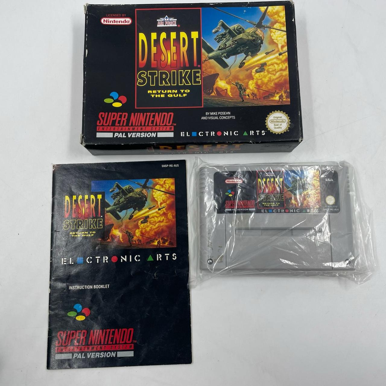 Desert Strike SNES Game - Nintendo Entertainment System (NES) PAL Version - Complete in Box | Retro Gaming, Collectible, Classic Console Action for Gamers & Enthusiasts