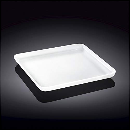 WILMAX 992680 8.5 x 8.5 Inch White Ceramic Dinner Plates - Set of 24 for Restaurants, Catering & Home Dining
