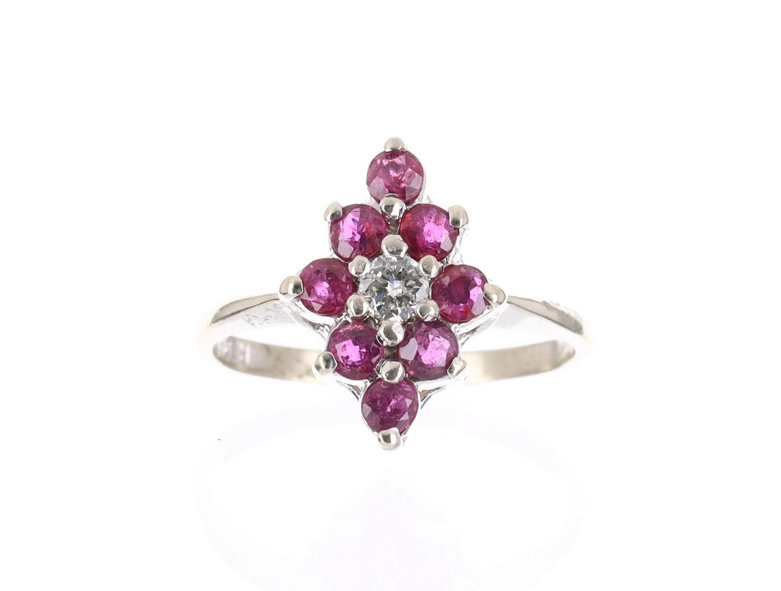 0.80tcw Natural Ruby & Diamond Cocktail Ring in 14K Gold - Elegant Women's Jewelry for Parties, Weddings & Special Occasions