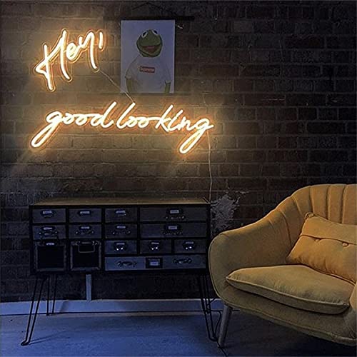 32x22 Inch Vivid LED Neon Sign - Hey Good Looking Beer Wall Decor Light for Bars, Restaurants & Home - Super Bright Custom Neon Lamp (32HGL231)