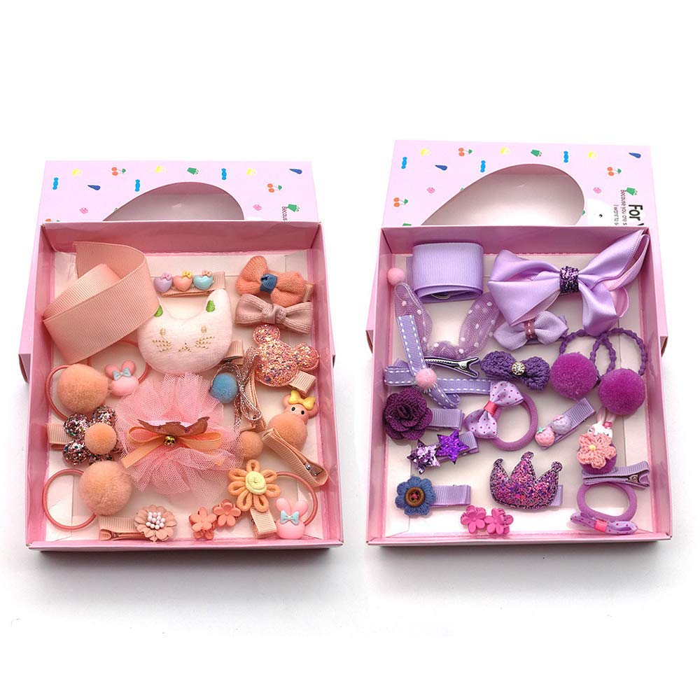 Scettar 36PCS Baby Girl Hair Clips Set - Cute Hair Bows & Elastic Hair Ties for Toddlers & Infants - Perfect for Parties, Photos, and Daily Styling