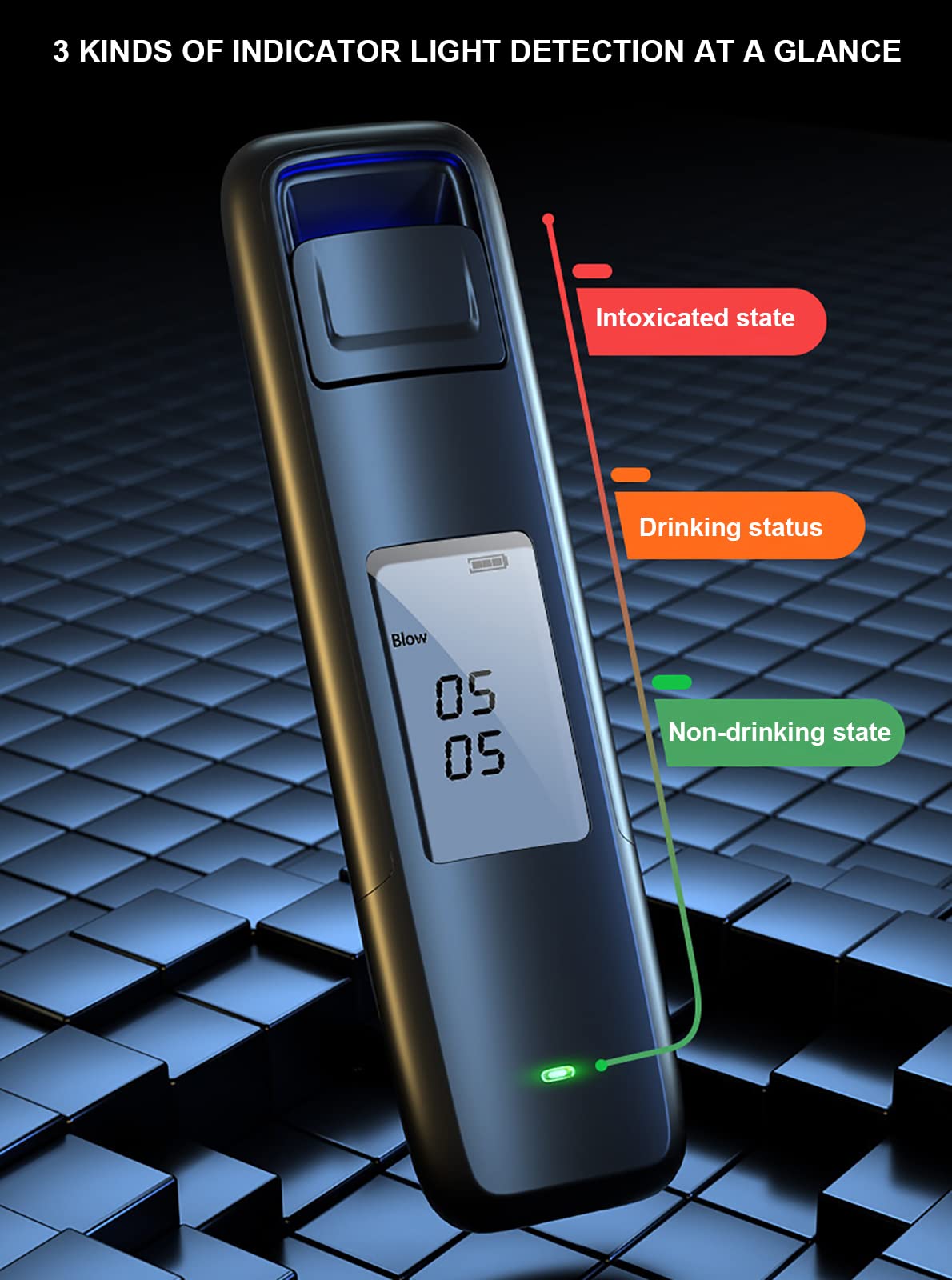 Portable Breathalyzer with LCD Display - USB Rechargeable Alcohol Tester for Personal & Professional Use - Accurate BAC Detection for Parties, Driving Safety & Workplace Testing