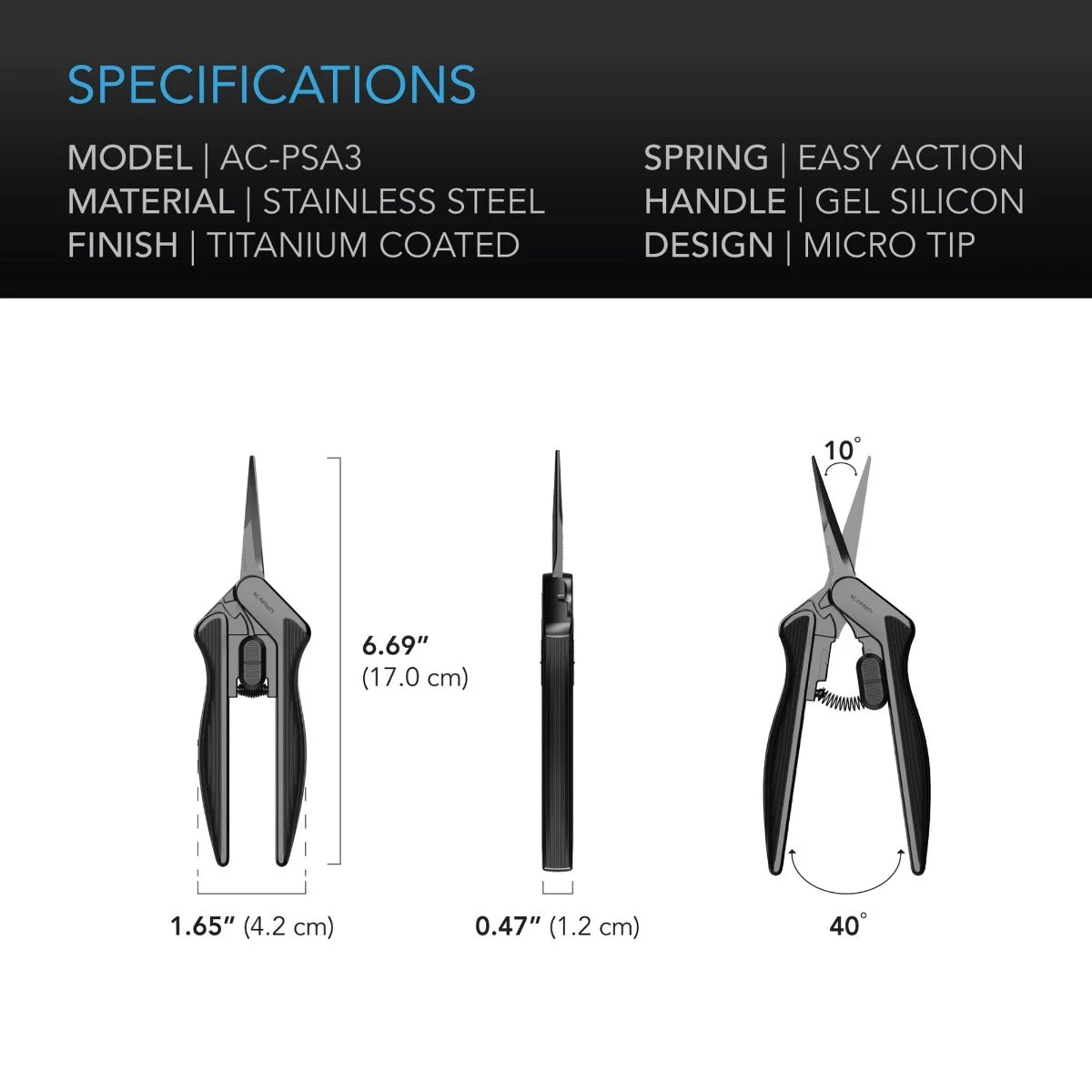 Premium Stainless Steel Pruning Shears - 6.6