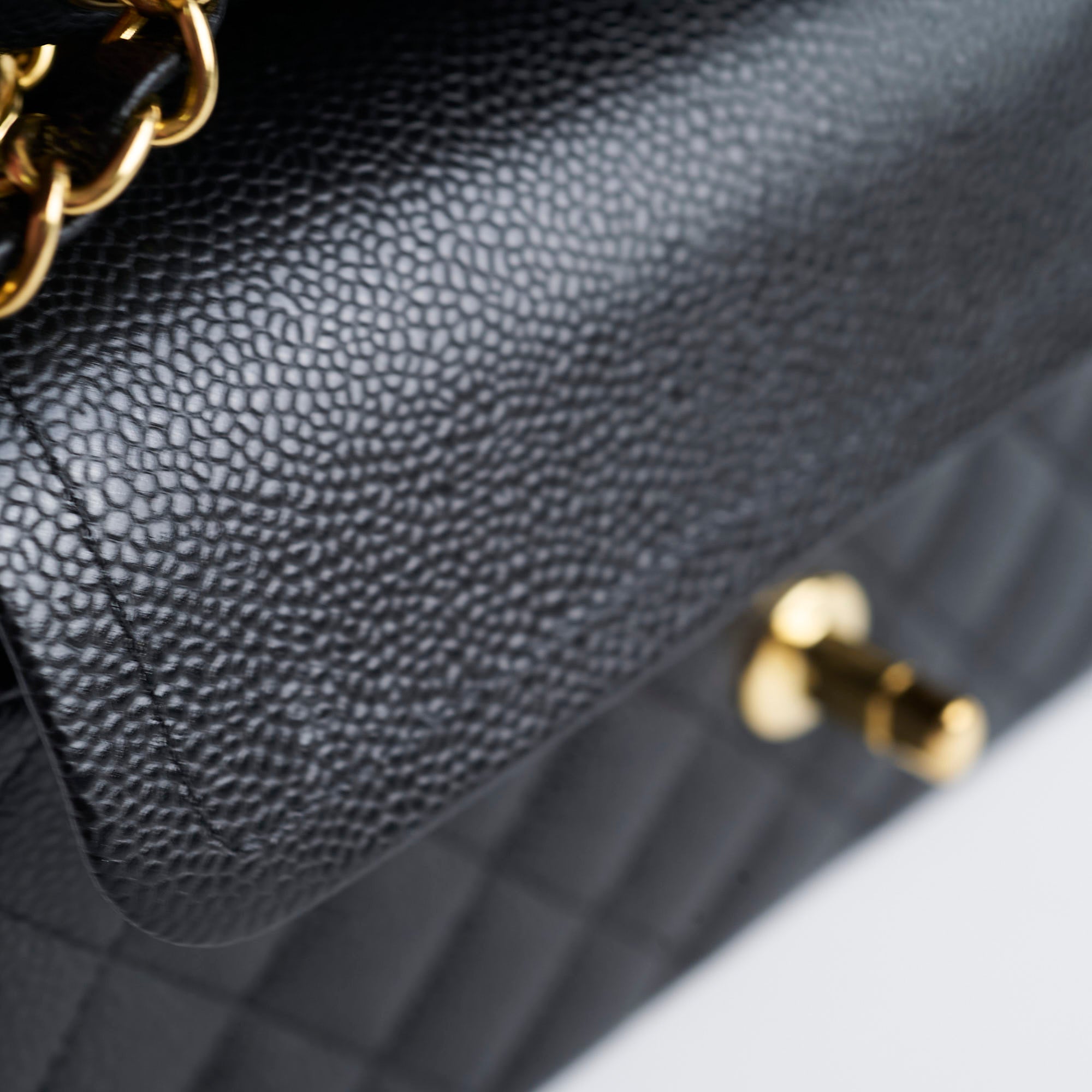Chanel Small Caviar Leather Double Classic Flap Bag Black with Microchip - Luxury Designer Handbag for Women, Perfect for Evening Parties & Special Occasions