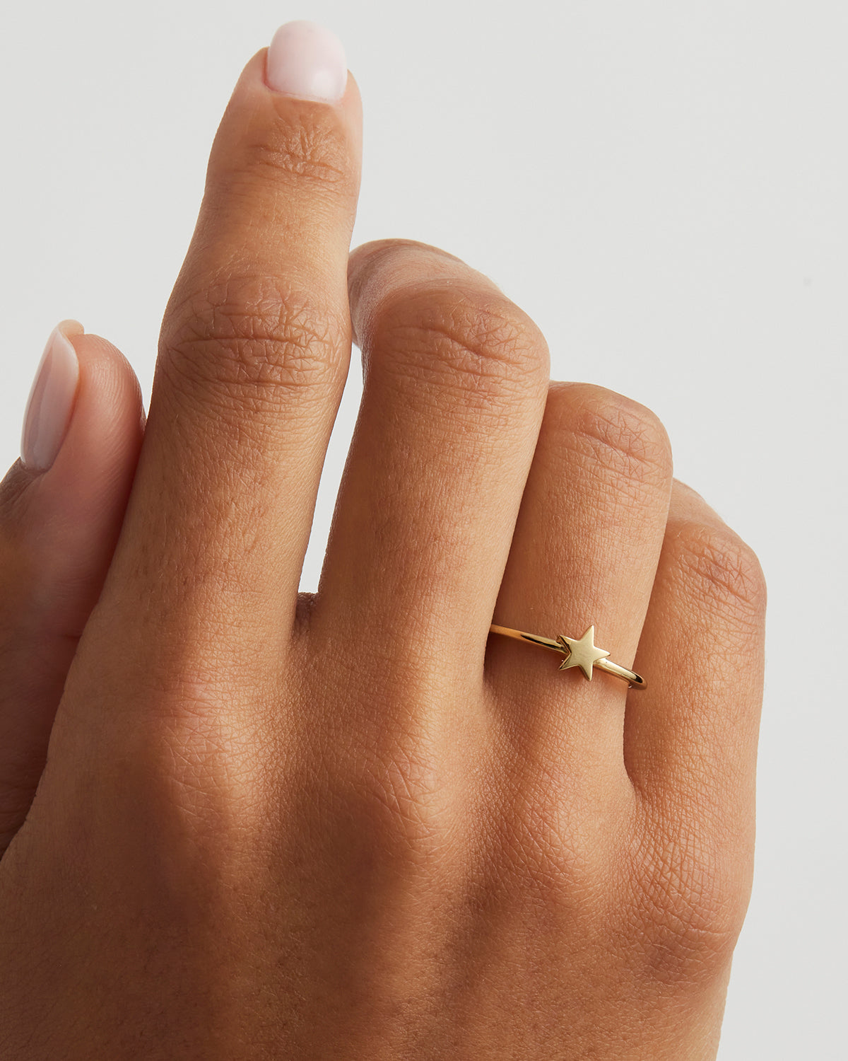 9K Solid Gold Wishing on a Star Ring - Dainty Stackable Gold Ring for Women, Perfect Gift for Birthday, Anniversary & Everyday Elegance