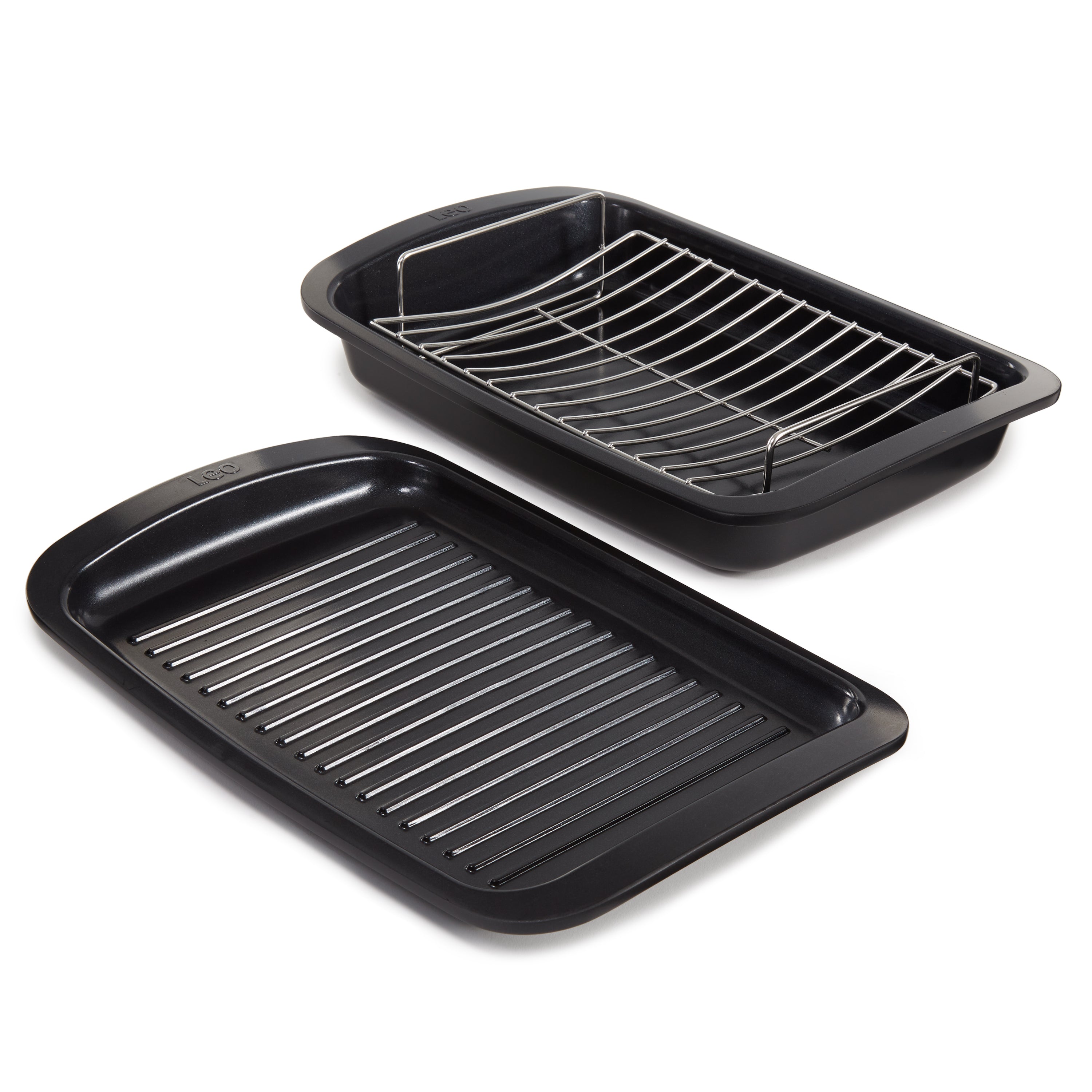 BergHOFF Leo Graphite 3-Piece Nonstick Cast Aluminum Cookware Set - Perfect for Sautéing, Frying & Simmering | Durable & Even Heat Distribution for Home Chefs