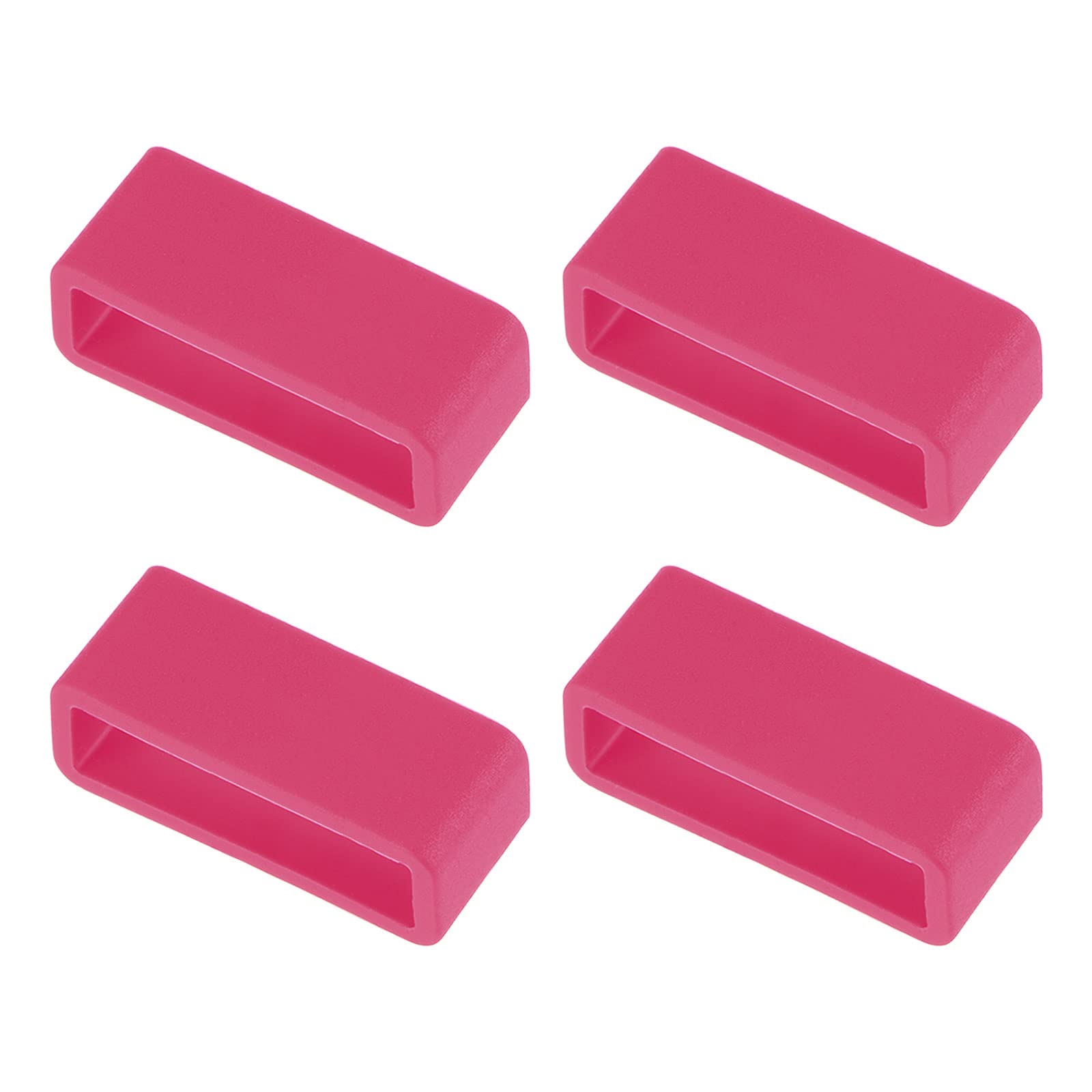 24mm Silicone Watch Band Holder - Rose Red (4 Pcs) for Secure Fit